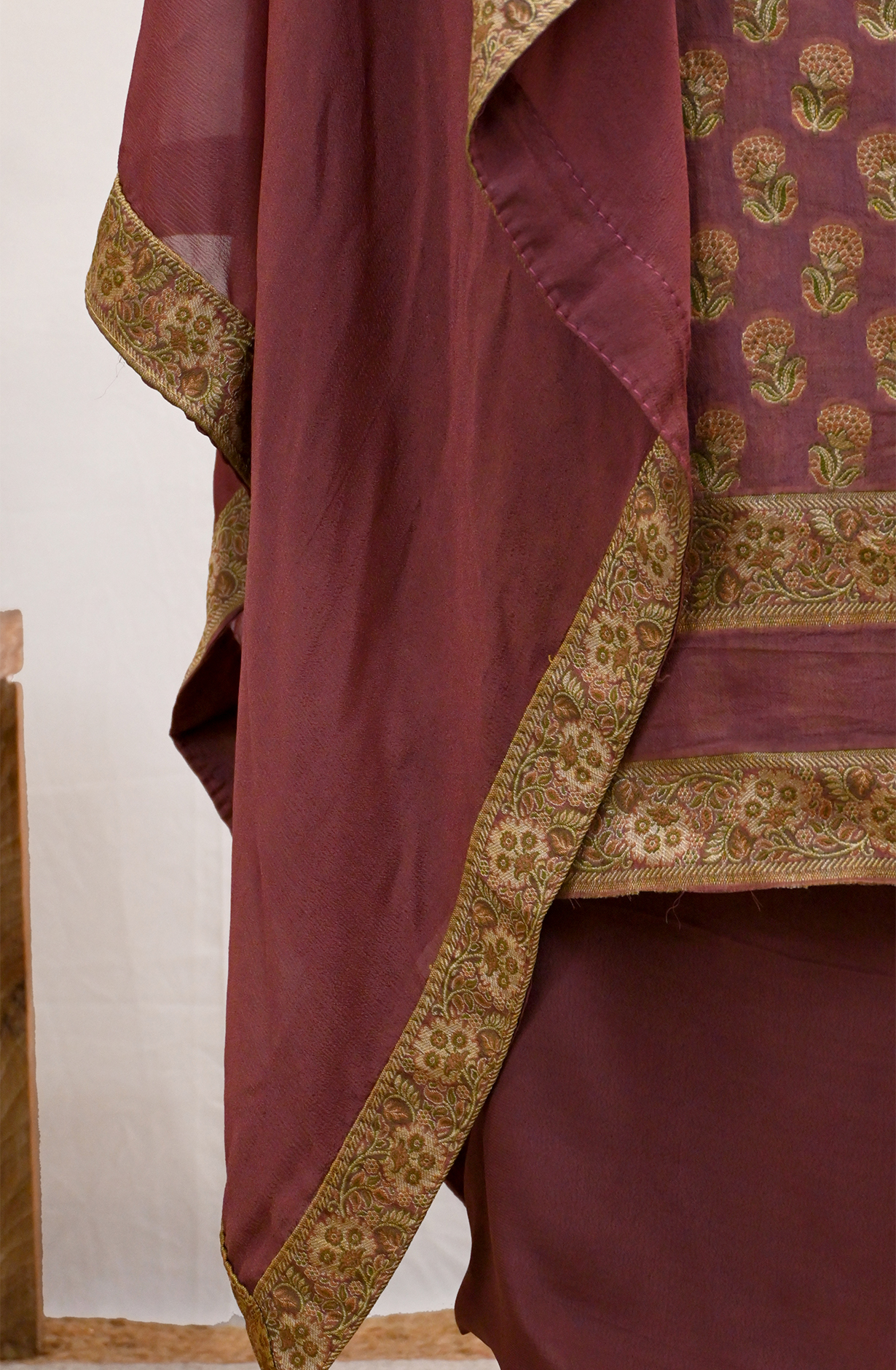 Mauve Crepe Suit Set with Dupatta - 1021-CRPTILFY-2G