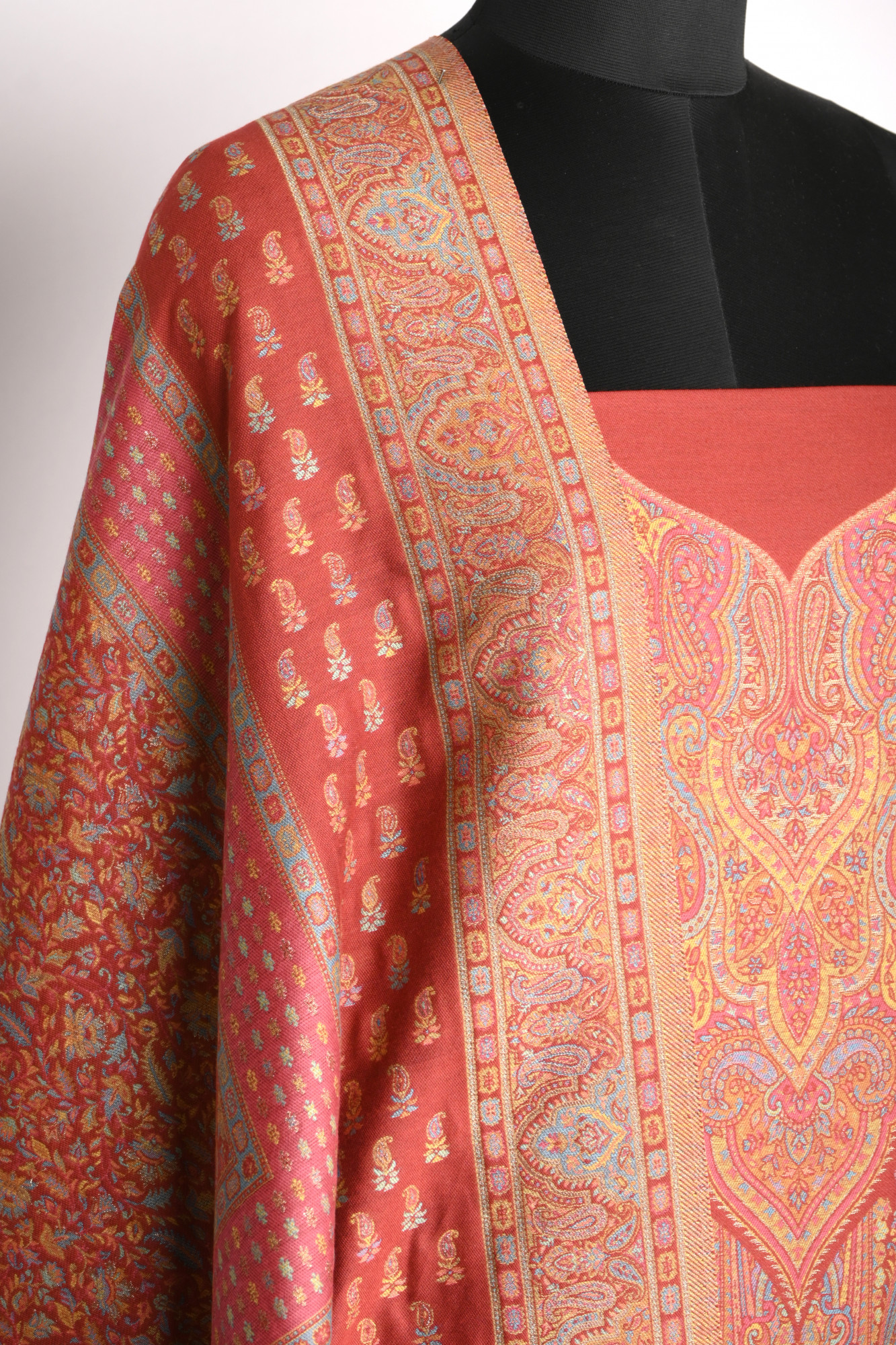 Maroon Pashmina Suit set with Dupatta- 1000-0455