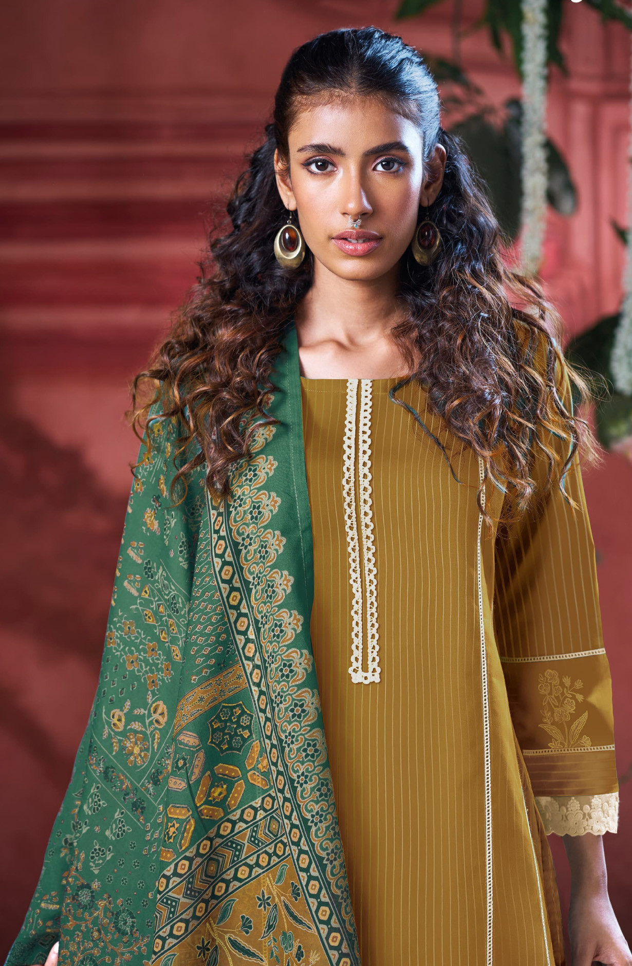 Mustard Cotton Beautiful Suit Set with Dupatta- MIR10325