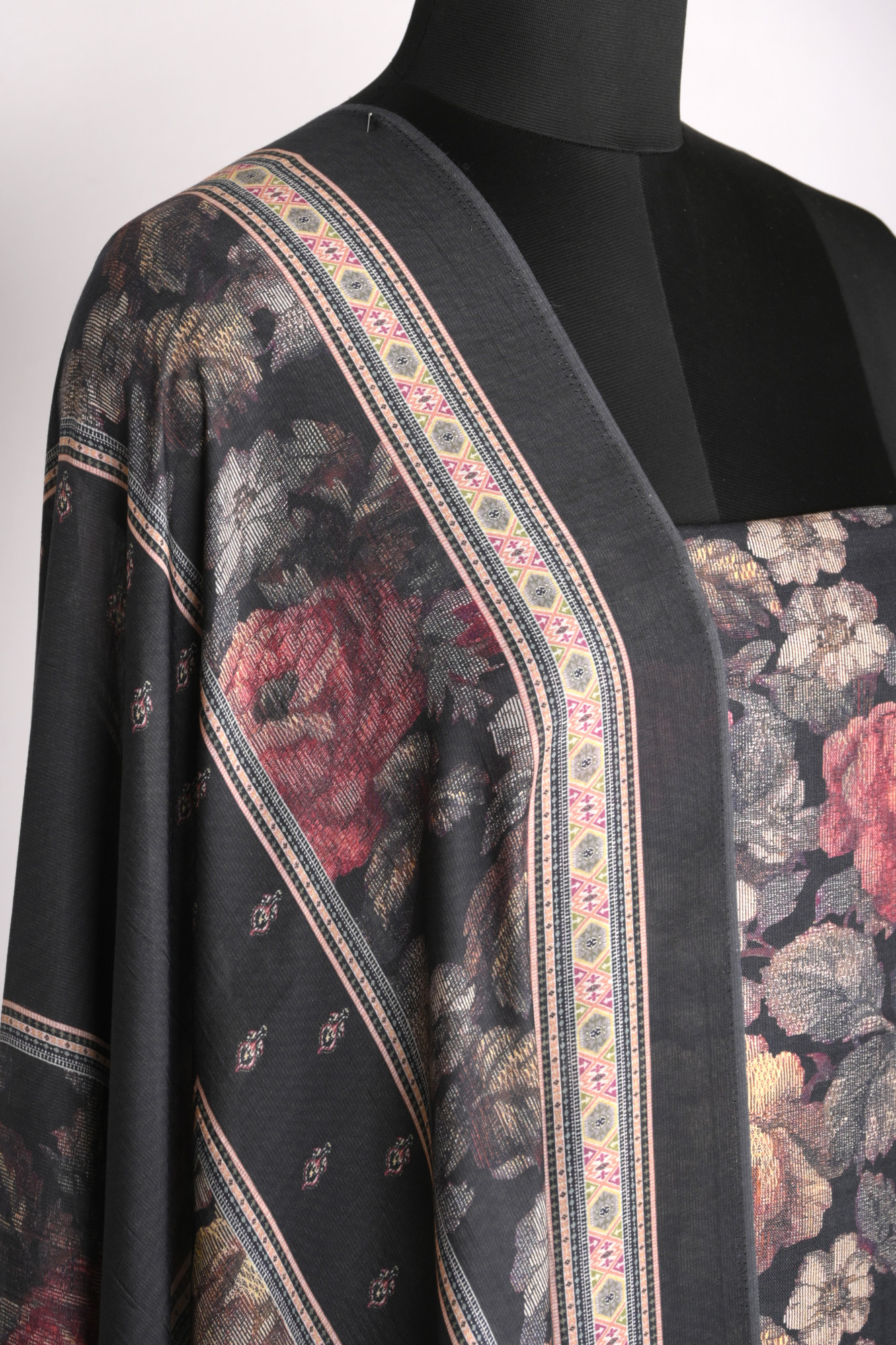 Black Digital Printed Spun Suit set with Spun Dupatta- VUN6875