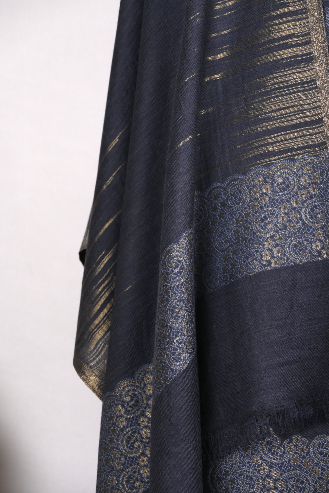 Blue Pashmina Suit set with Pashmina Dupatta- PASH1414