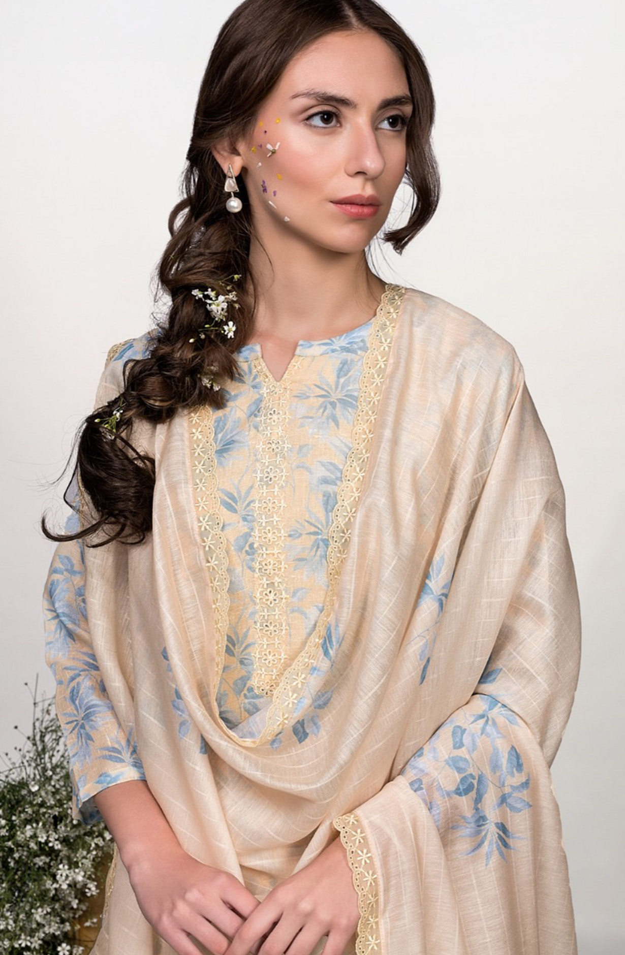 Lemon Linen Digital Printed beautiful Suit Set with Dupatta - MOG9981A