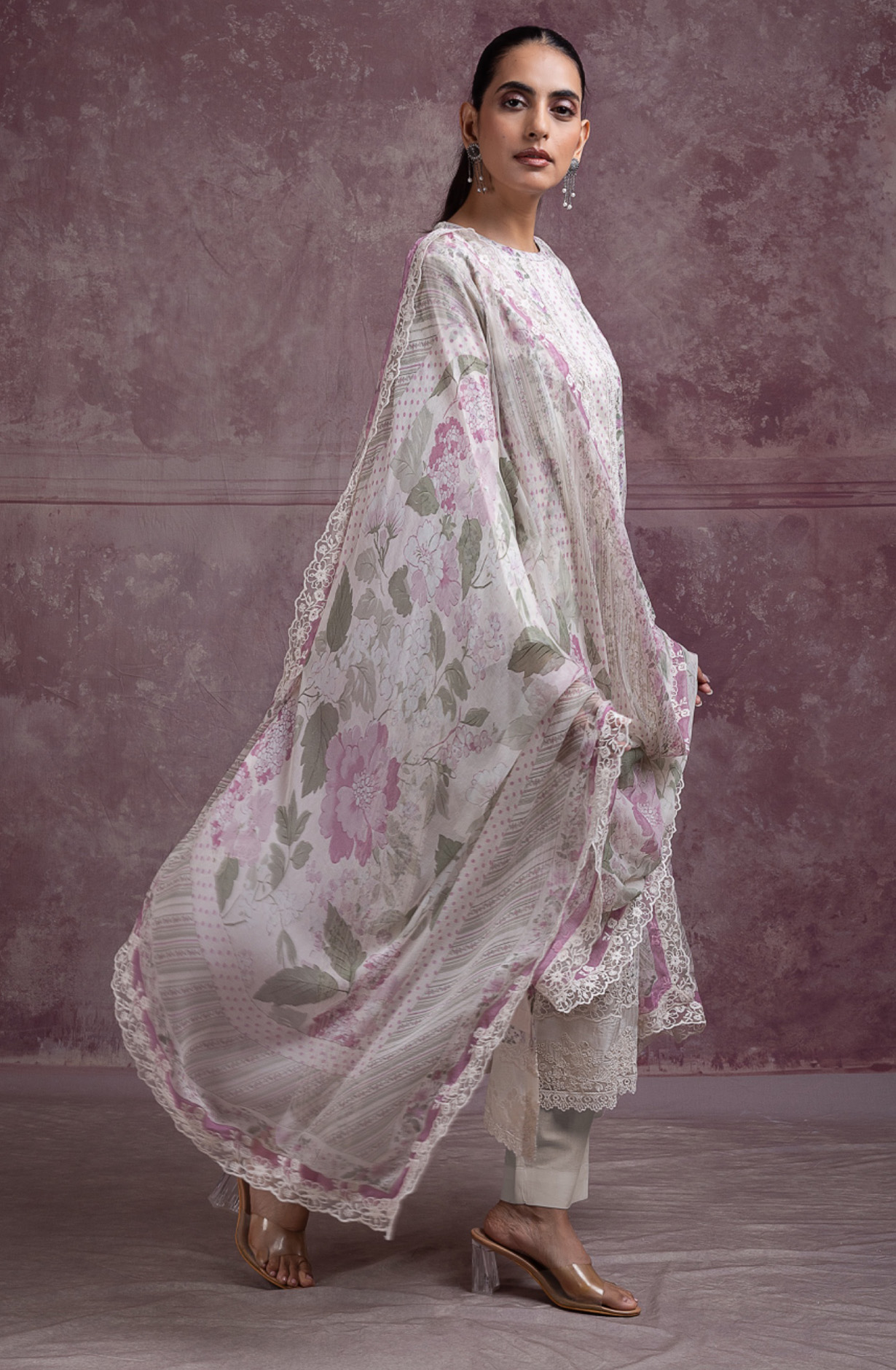 Purple Very finner cotton beautiful Suit Set with Dupatta - VENNT139B
