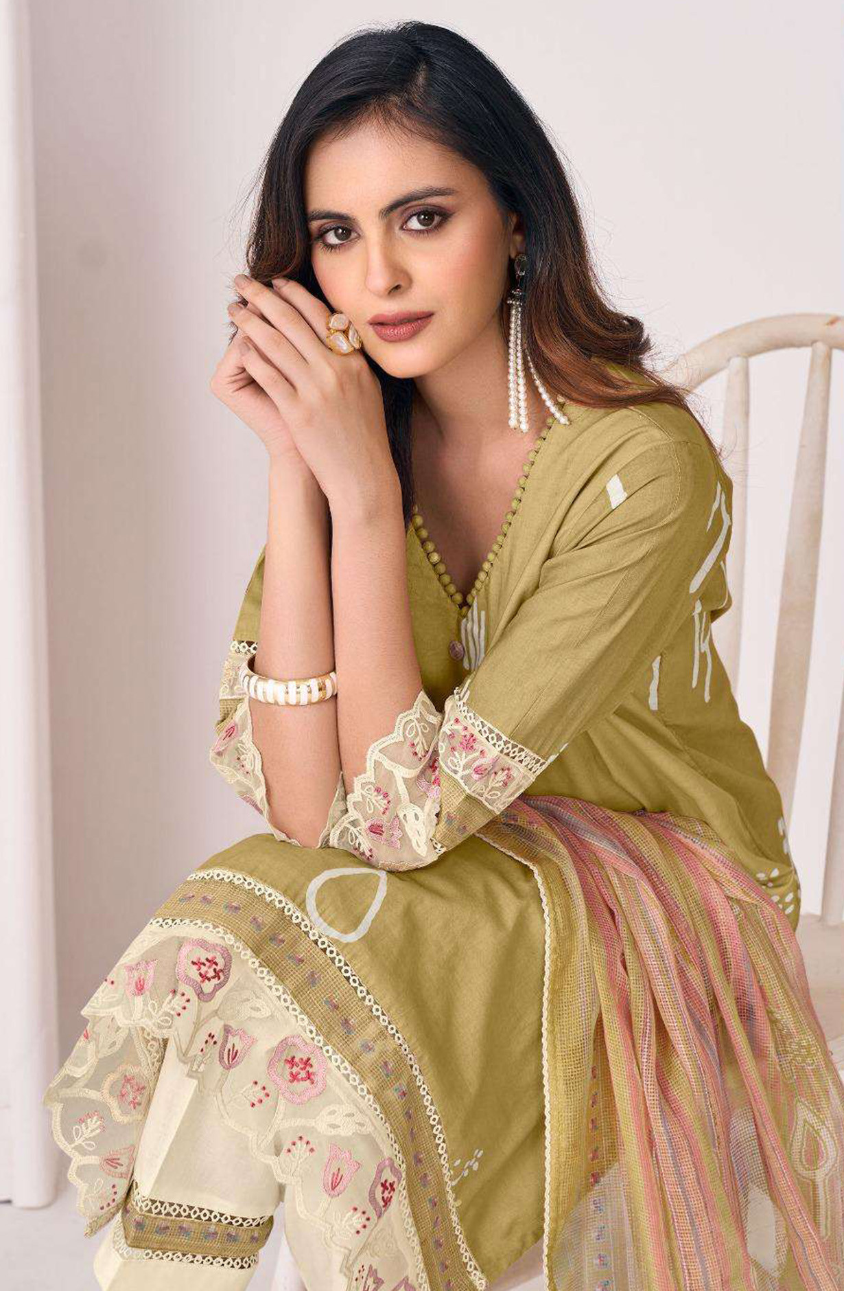 Yellow Pure Cotton Beautiful Suit Set with Dupatta - IMA3275C