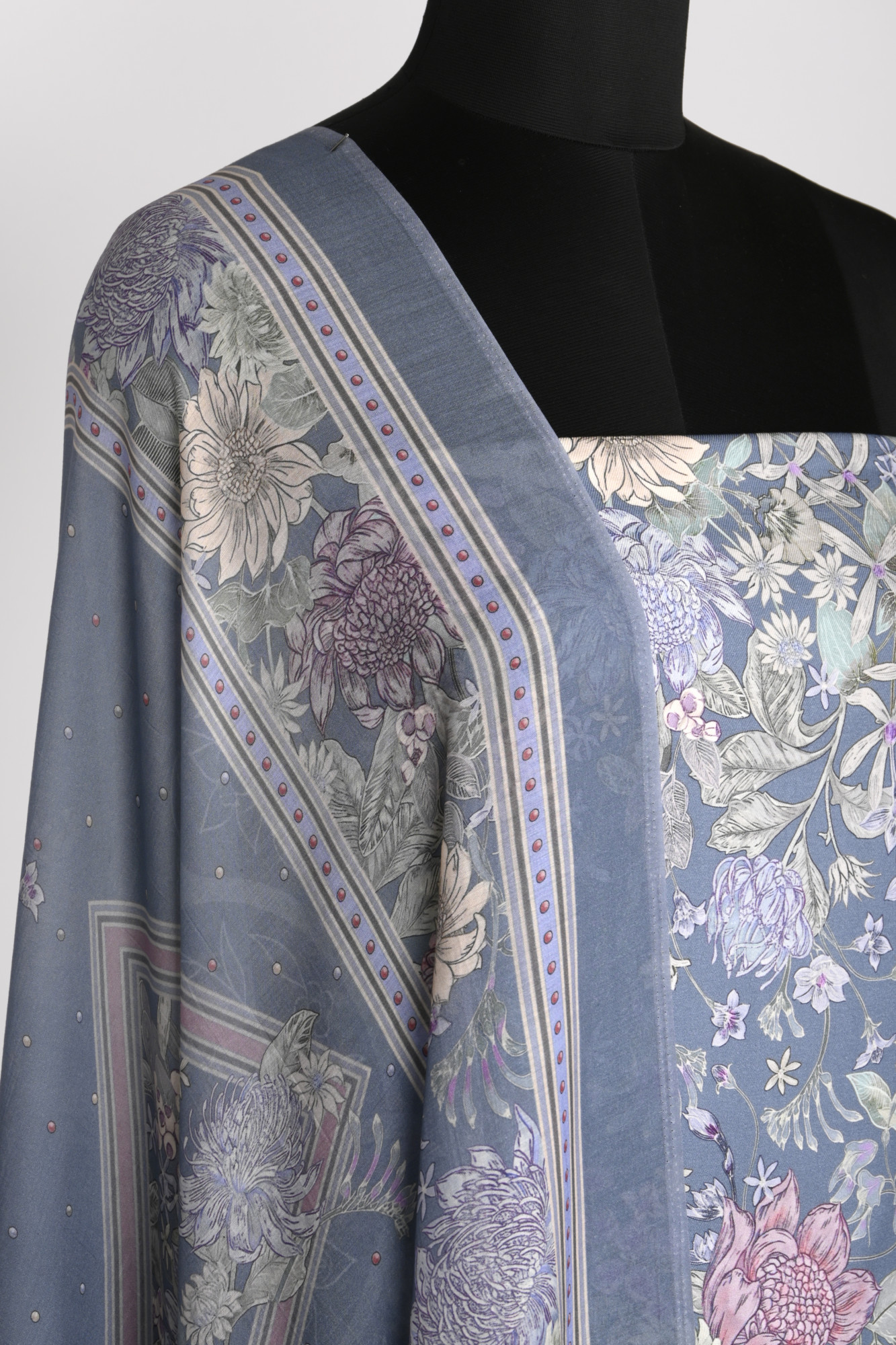 Blue Digital Printed Spun Suit set with Spun Dupatta- VUN7711B