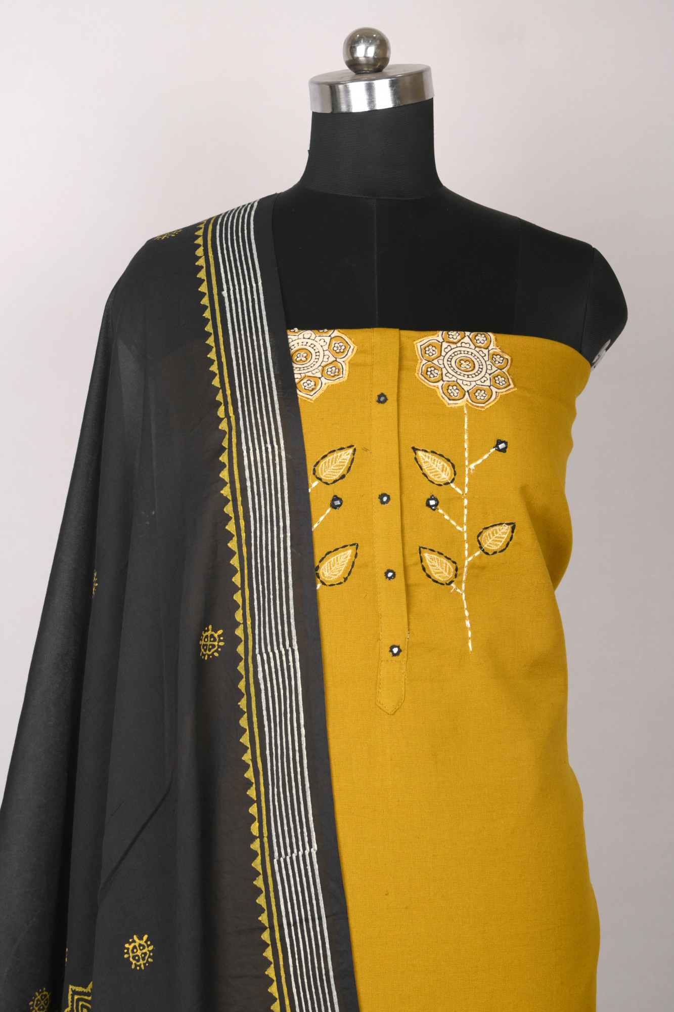 Mustard Cotton Beautiful Suit Set with Dupatta - 657-W25SRAN6912E
