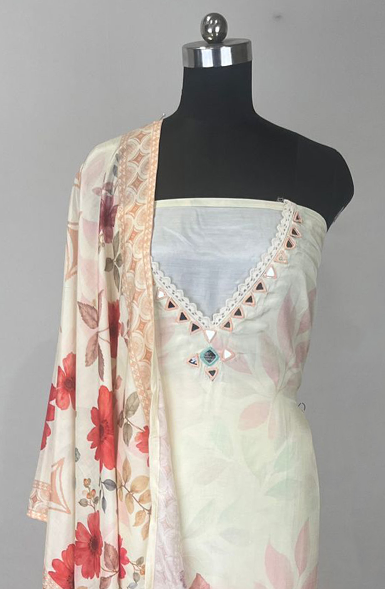 Pista Muslin Unstitched Suit Set with Beautiful Dupatta - 131-CA20531
