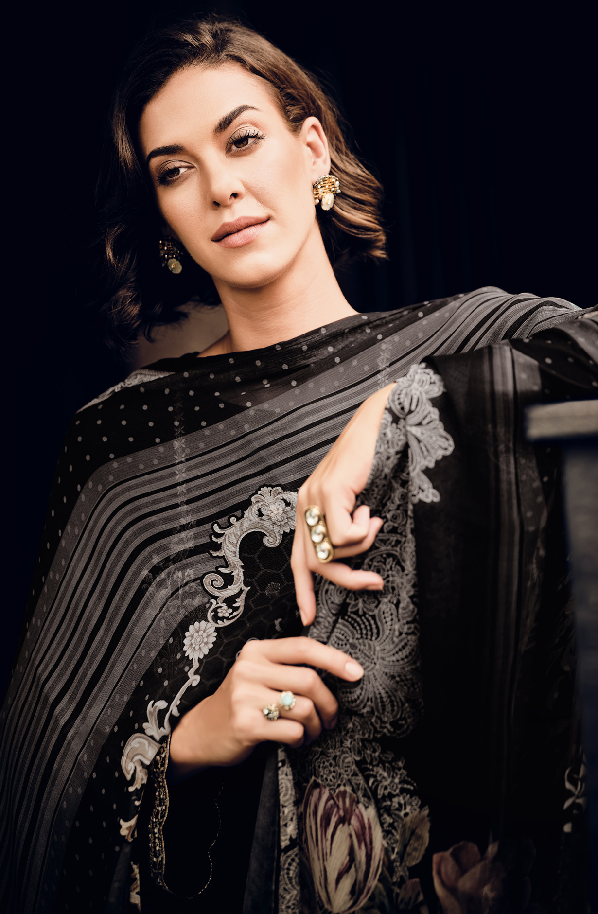 Black Beautiful Georgette Embroidered Suit with Chiffon Dupatta - RAMY03