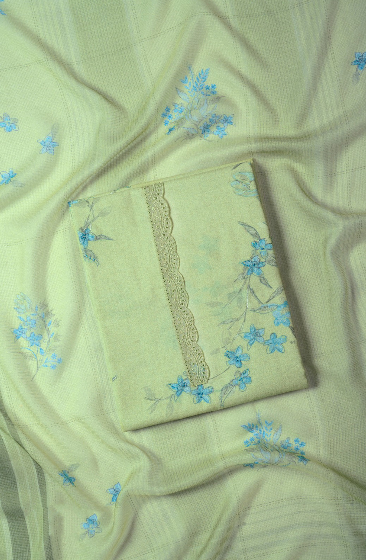 Green Lawn cotton Digital Printed Suit with Dupatta - VARV38B