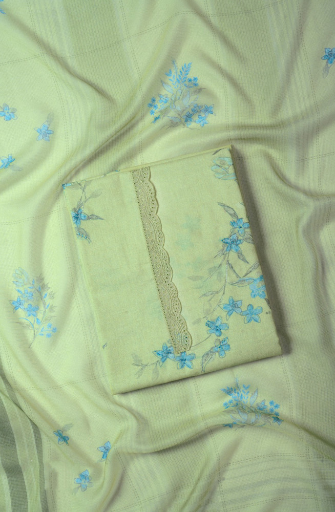 Image of Green Lawn cotton Digital Printed Suit with Dupatta - VARV38B