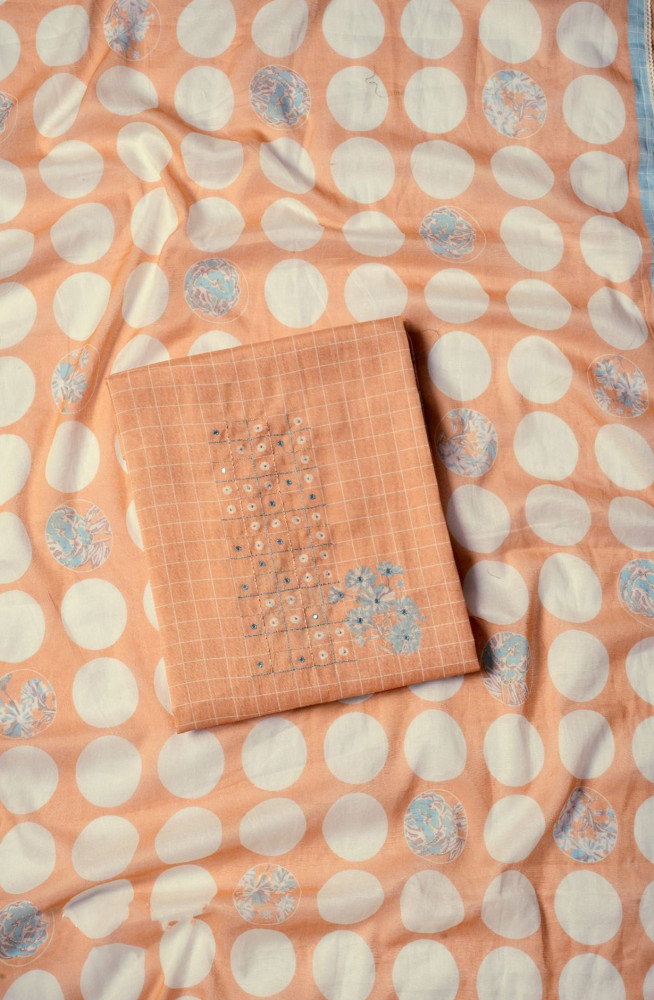 Image of Orange Mal Chanderi Silk Digital Printed Suit with Dupatta - VARV74D