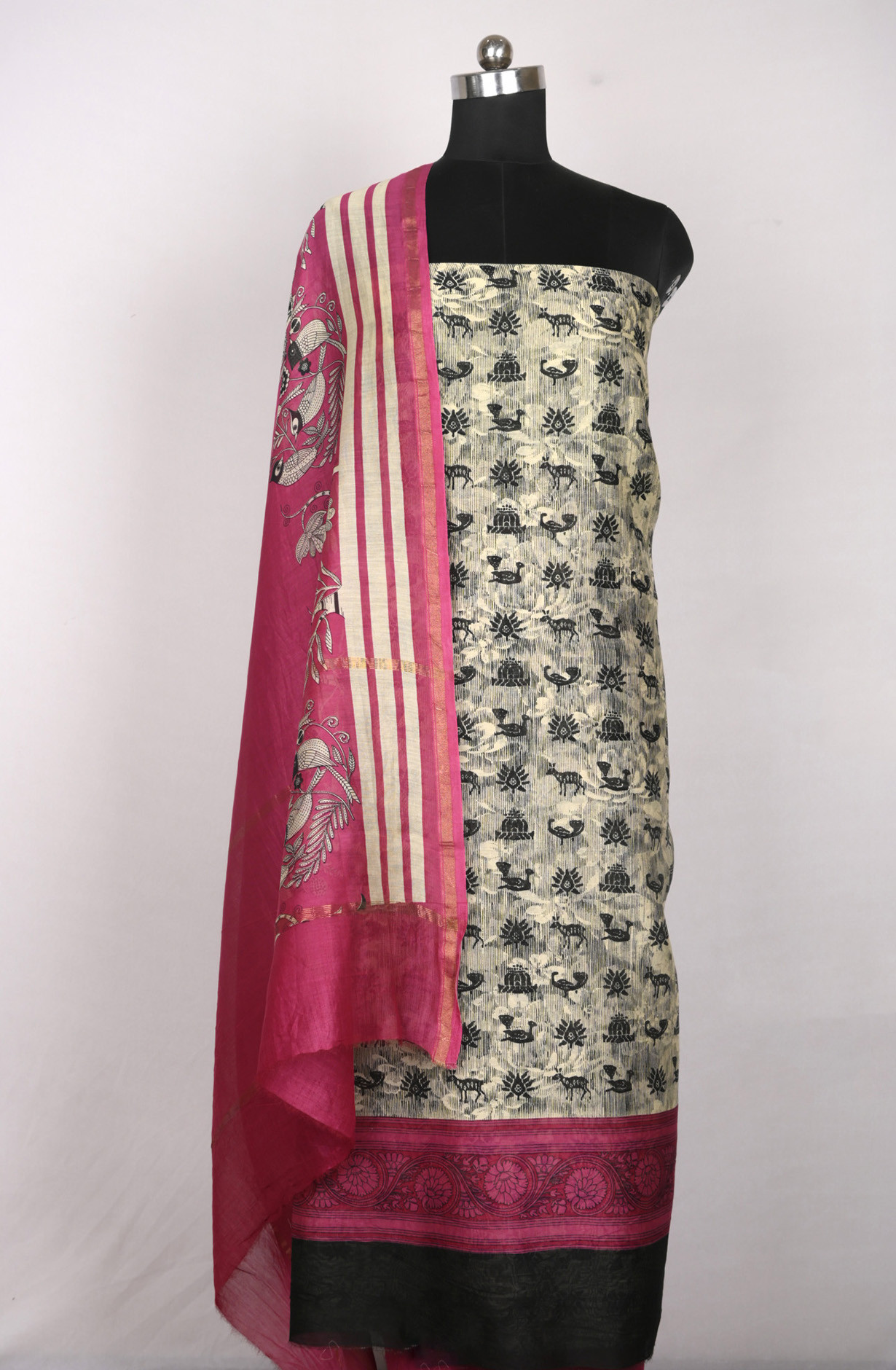 Magenta Maheshwari Beautiful Suit Set with Dupatta - 811-S151-445-119-1D