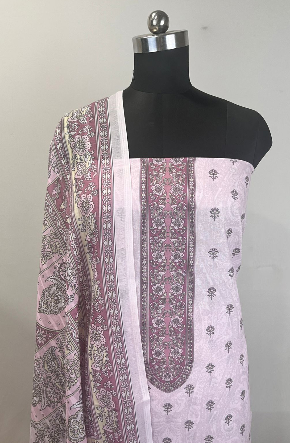 Pink Cotton Beautiful Suit Set with Dupatta - NOOR1003