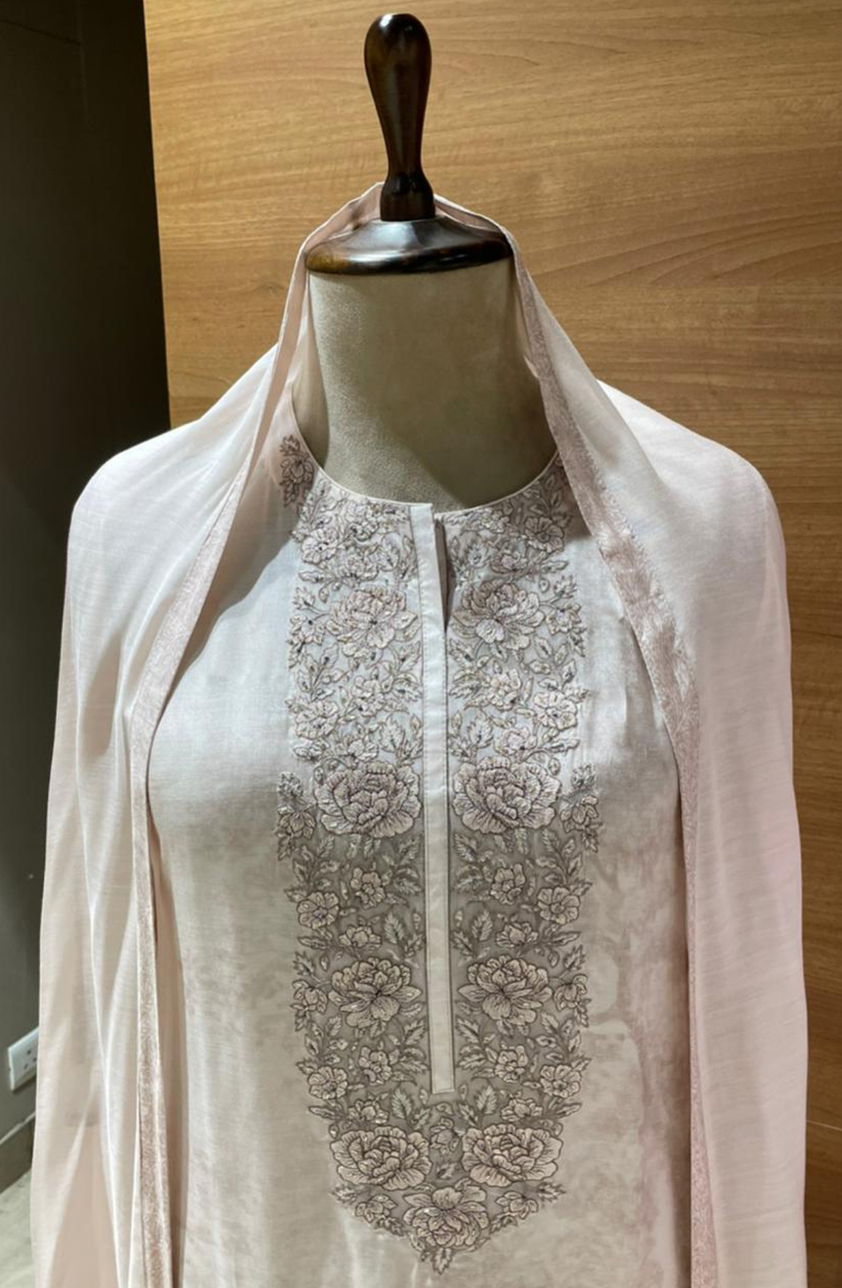 Peach Muslin Printed Suit Set with Dupatta - R157-SPR2670A