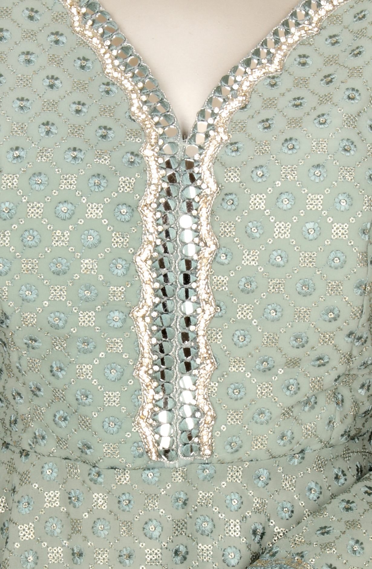 Sea Green Designer Georgette Partywear Readymade Sharara Suit - 131-D5918A
