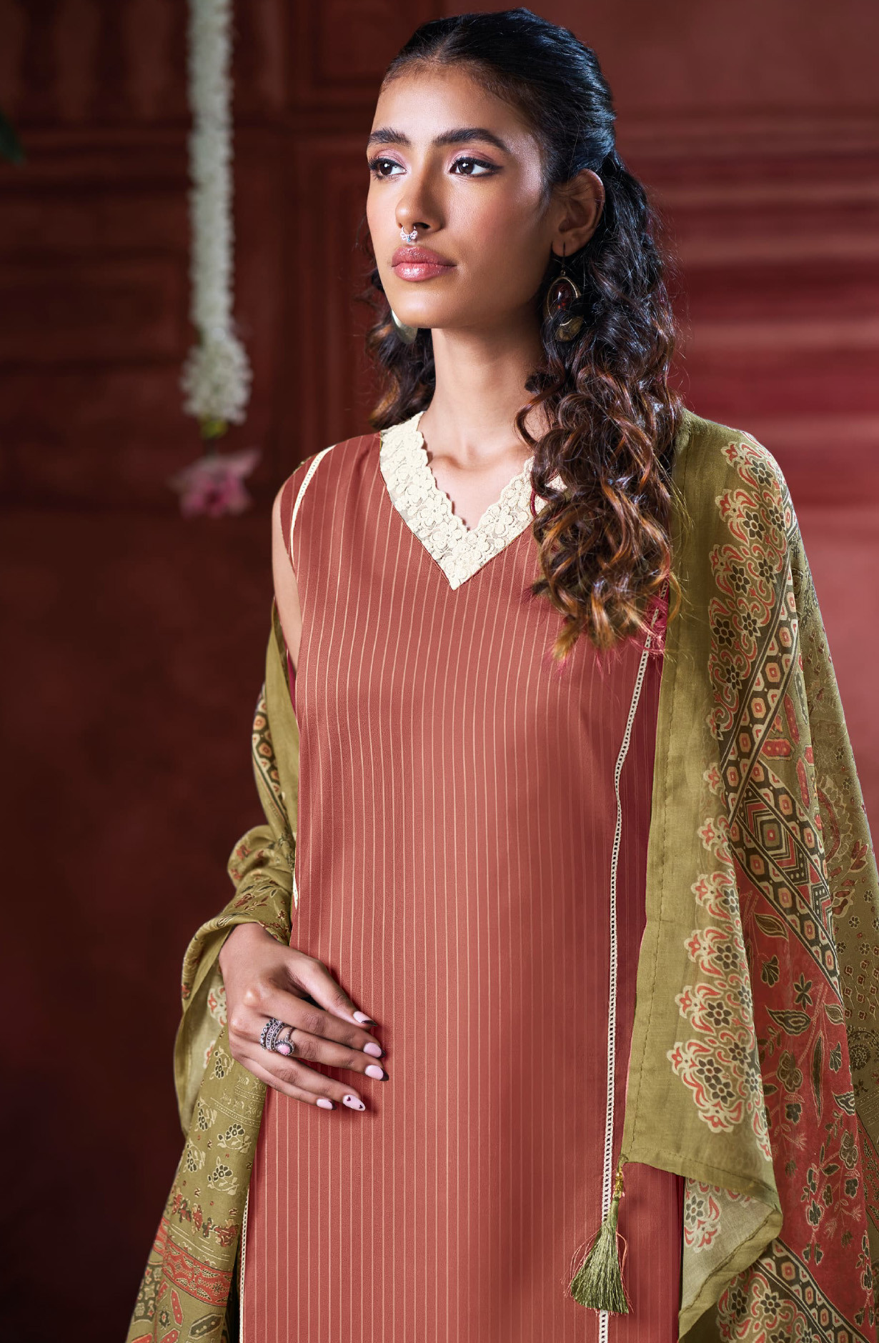 Maroon Cotton Beautiful Suit Set with Dupatta- MIR10324