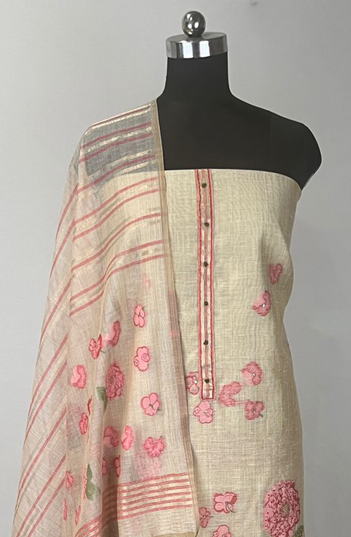 Red Chanderi Beautiful Suit Set with Chanderi Dupatta - 131-MW47B