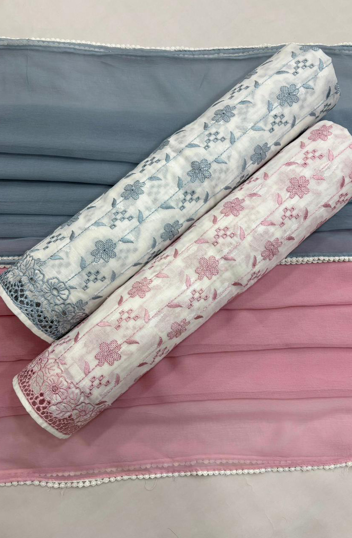 Pink pure cotton unstitched beautiful Suit Set with Dupatta - SAHNT119A