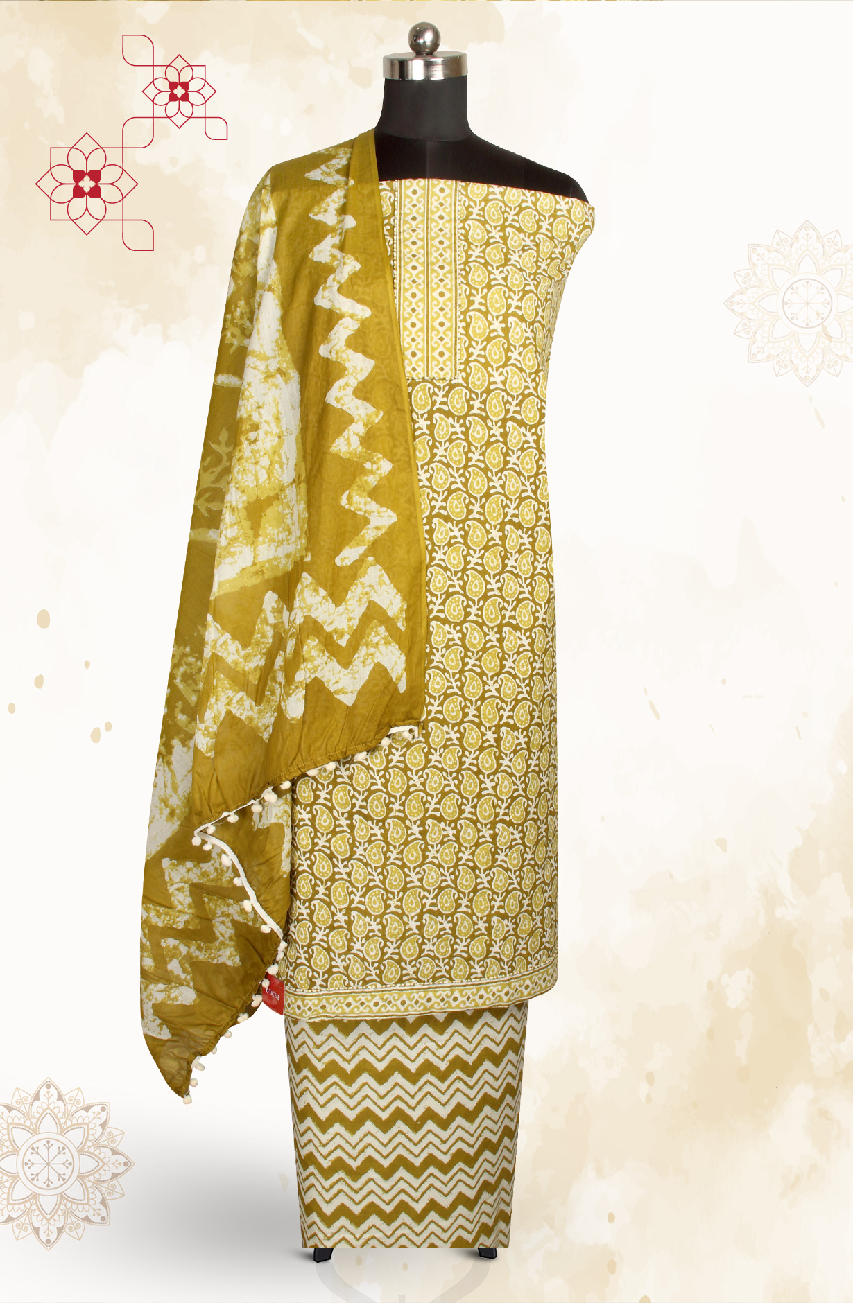 Multicolor Cotton Printed Salwar Kameez - 657-1020069A