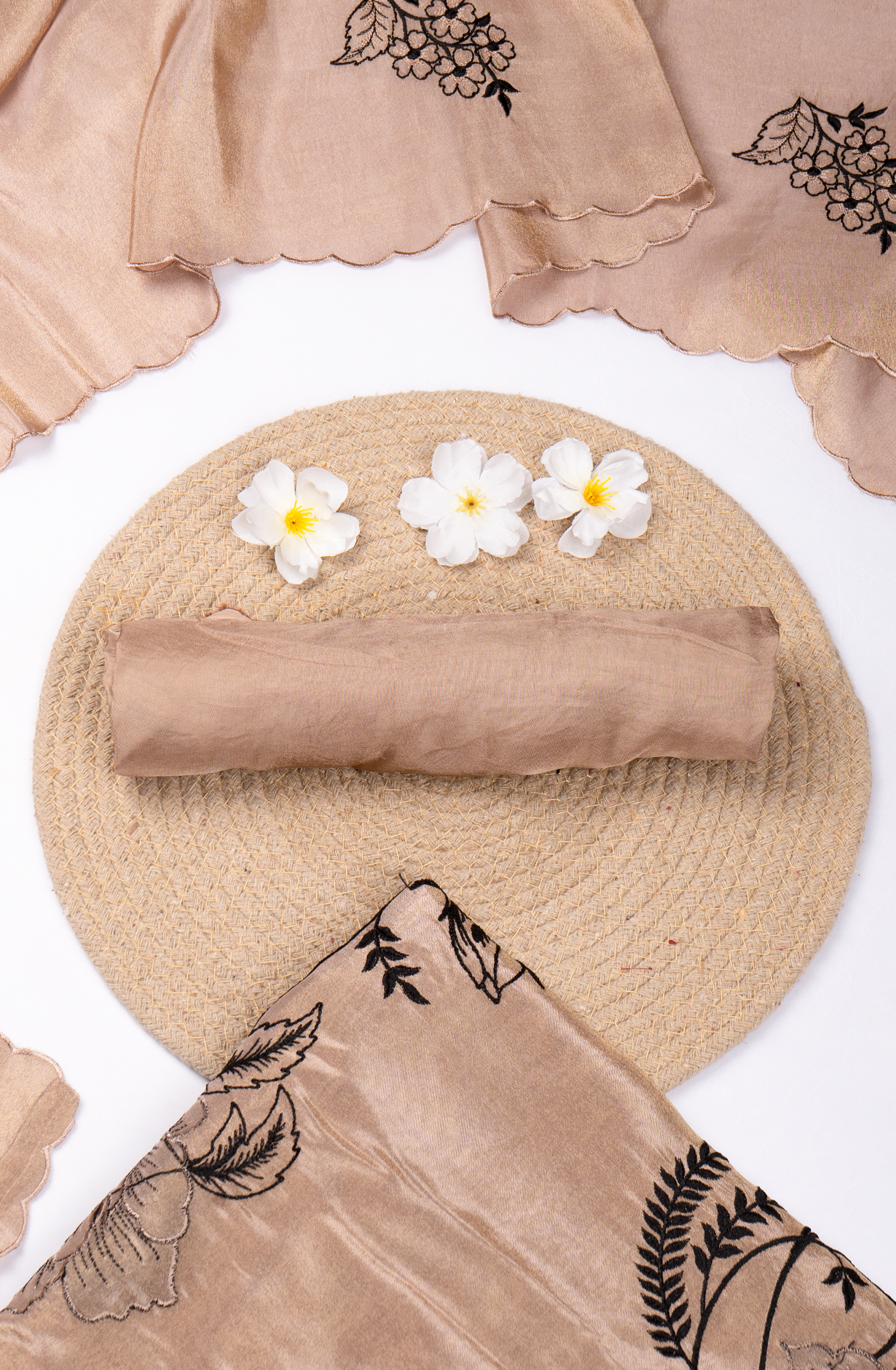 Fawn Shimmer Beautiful Suit Set with Dupatta - 669-19443