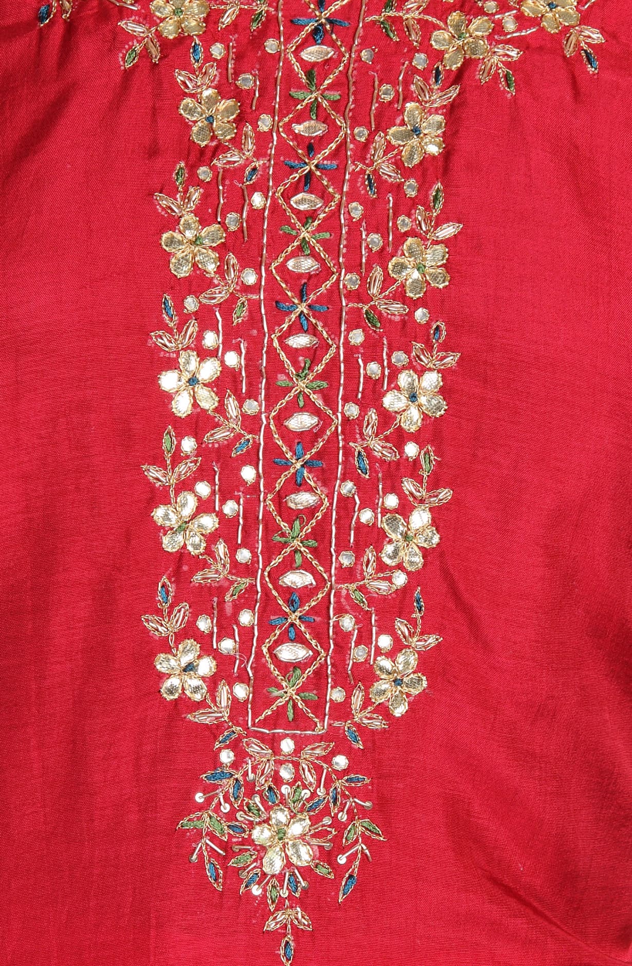 Maroon Silk Unstitched Salwar Kameez Suit-set - 673-1656