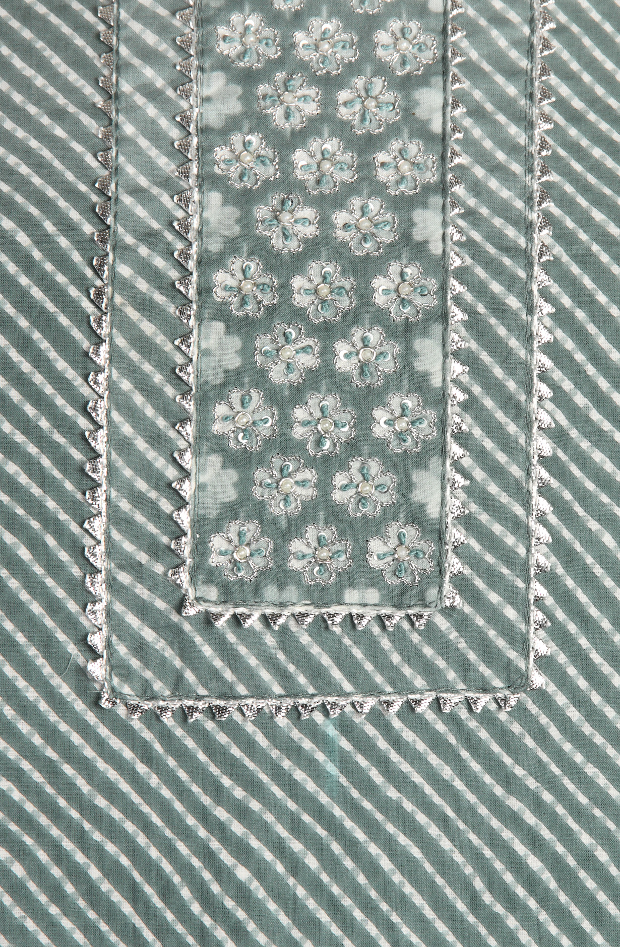 Pastel Green Cotton Printed Unstitched Salwar Suit with Chiffon Dupatta - 693-AAJ1325