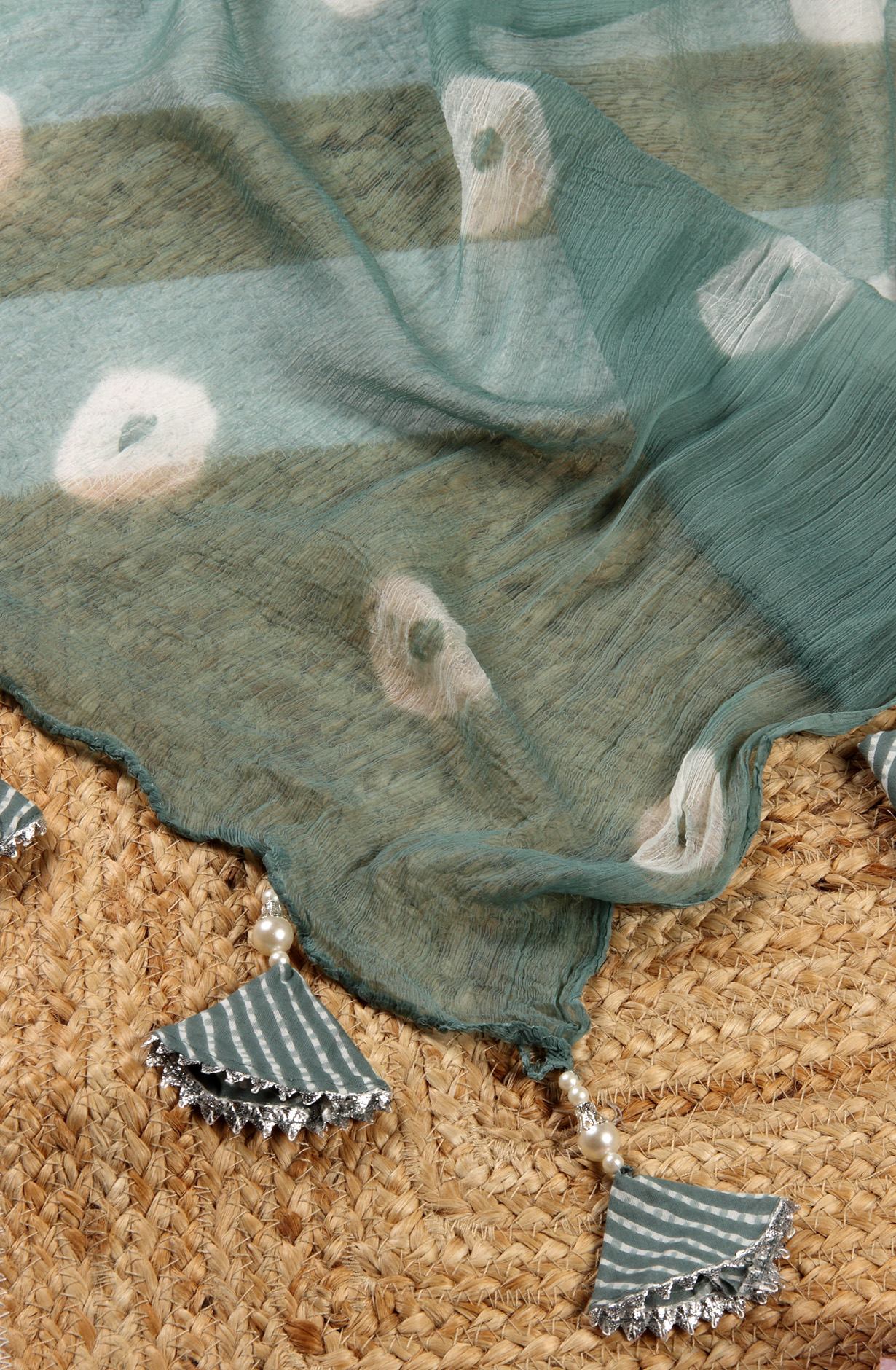 Pastel Green Cotton Printed Unstitched Salwar Suit with Chiffon Dupatta - 693-AAJ1325