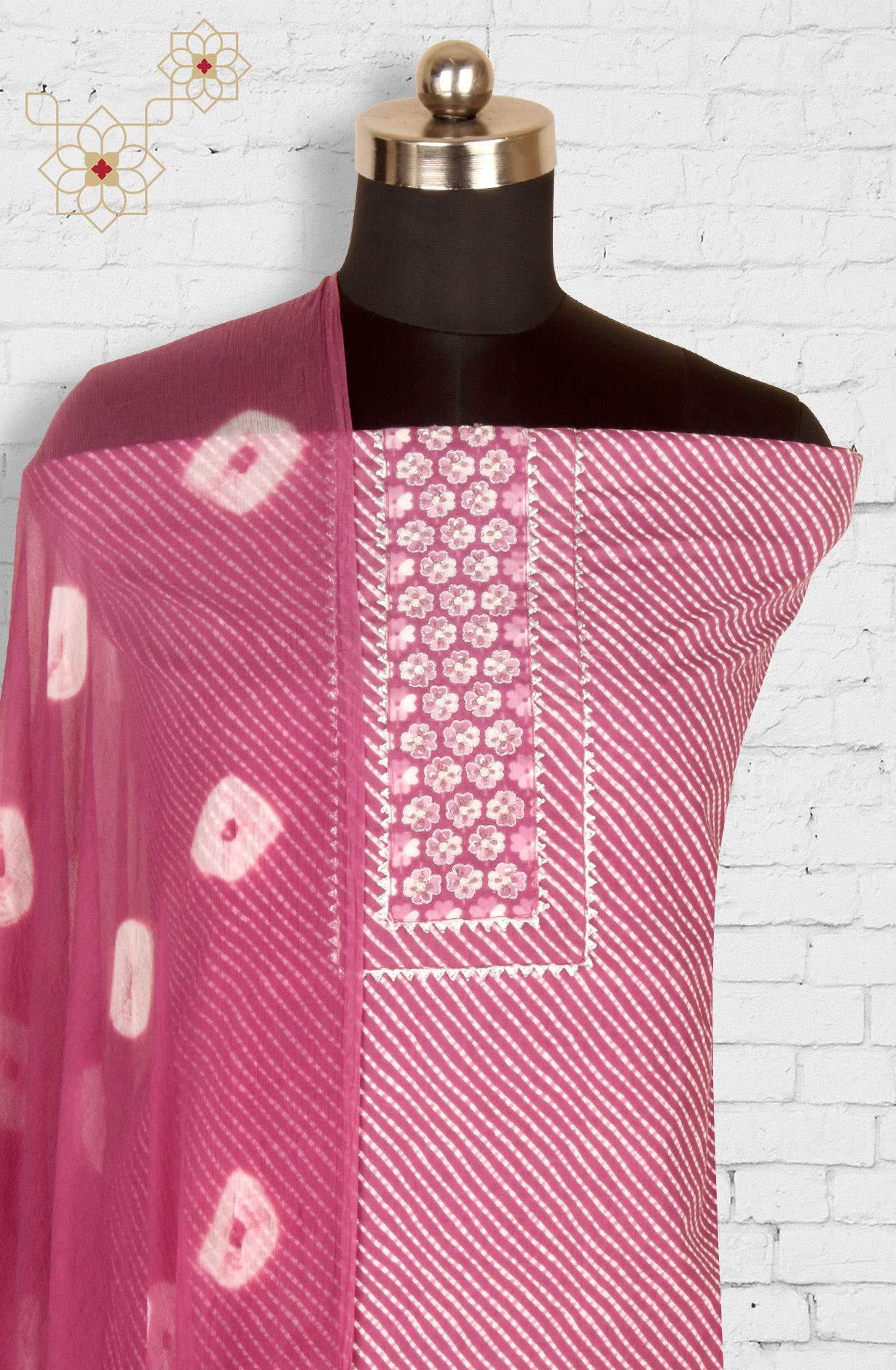 Purple Cotton Printed Unstitched Salwar Suit with Chiffon Dupatta - 693-AAJ1325A