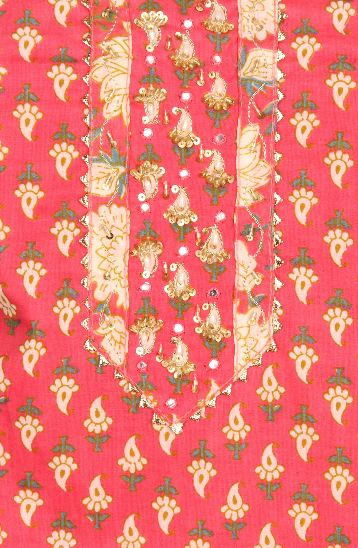 Pink Cotton Printed Salwar Suit with Dupatta - 693-AGJ50178