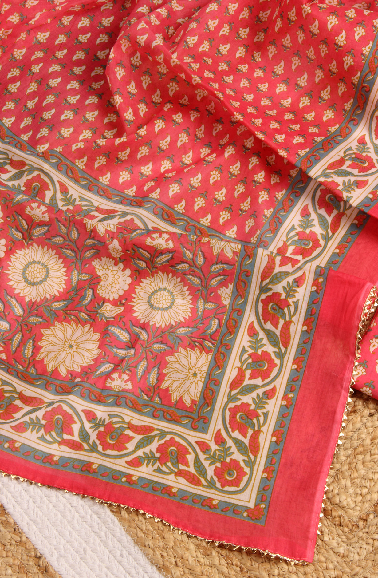 Pink Cotton Printed Salwar Suit with Dupatta - 693-AGJ50178