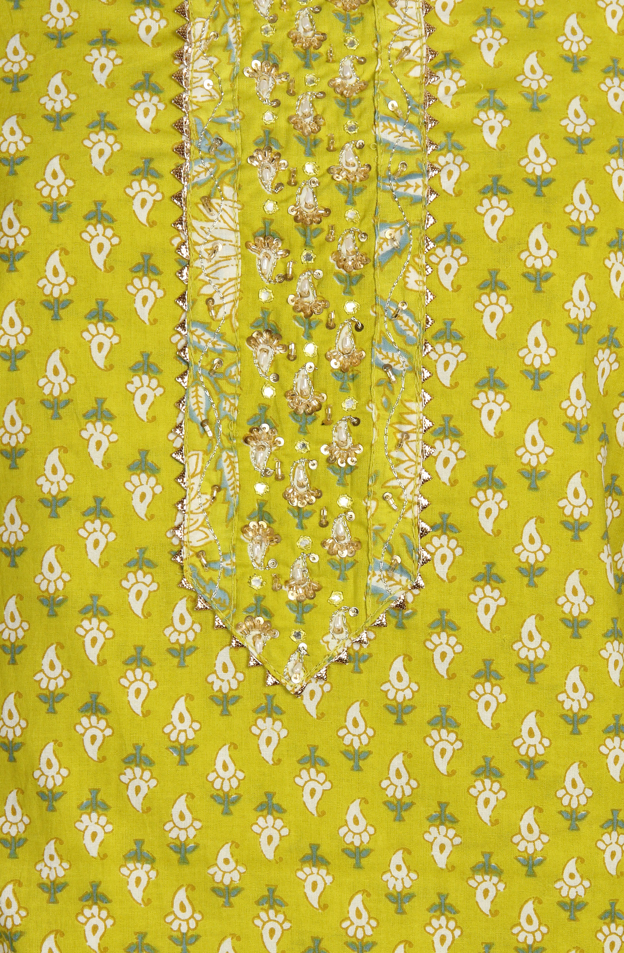 Mehndi Cotton Printed Salwar Suit-sets - 693-AGJ50178A