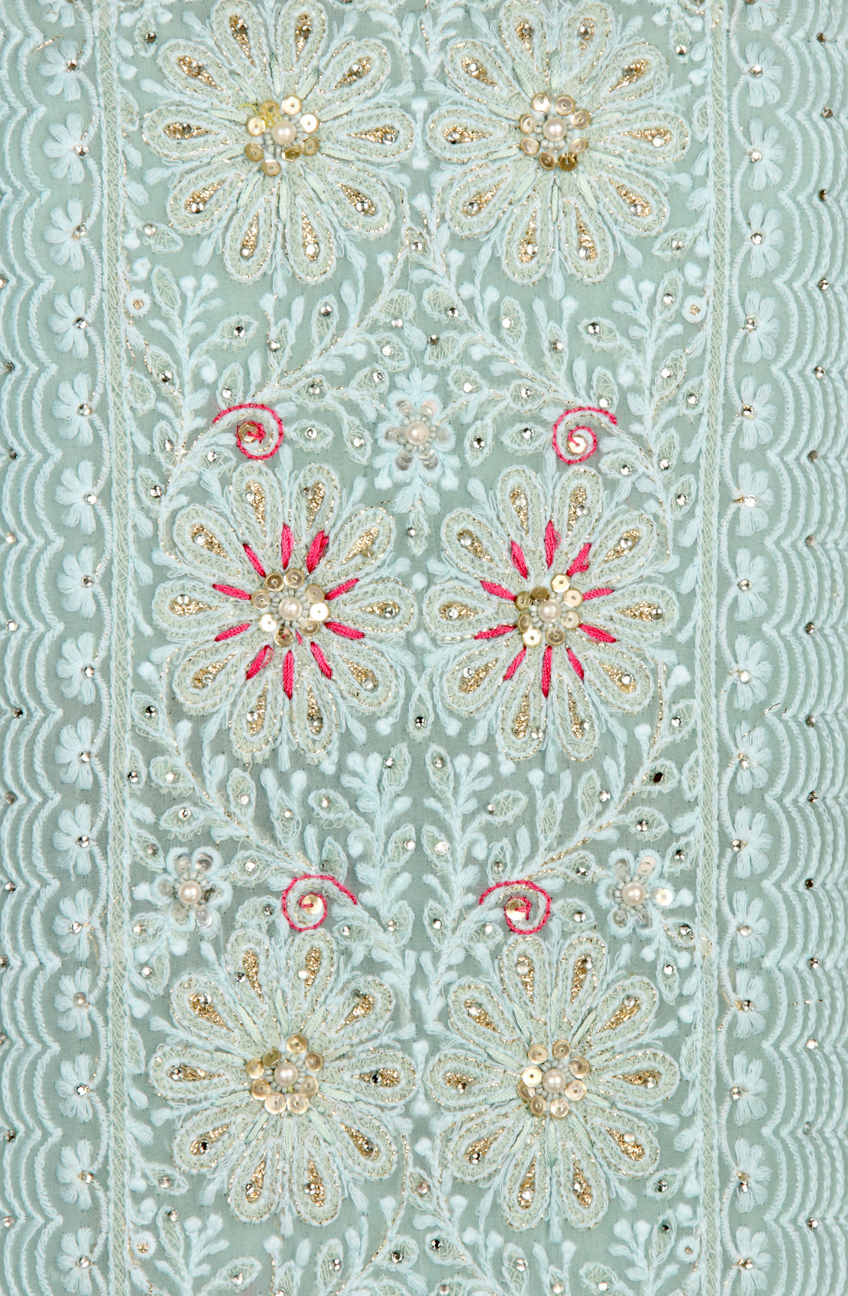 Sky Blue Georgette Embroidered Salwar Kameez with Chiffon Dupatta - 693-ATD18024E