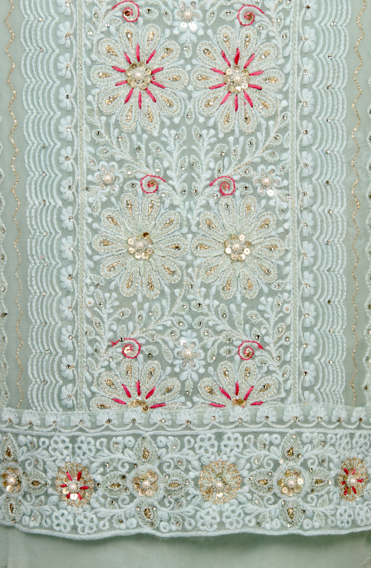 Sky Blue Georgette Embroidered Salwar Kameez with Chiffon Dupatta - 693-ATD18024E