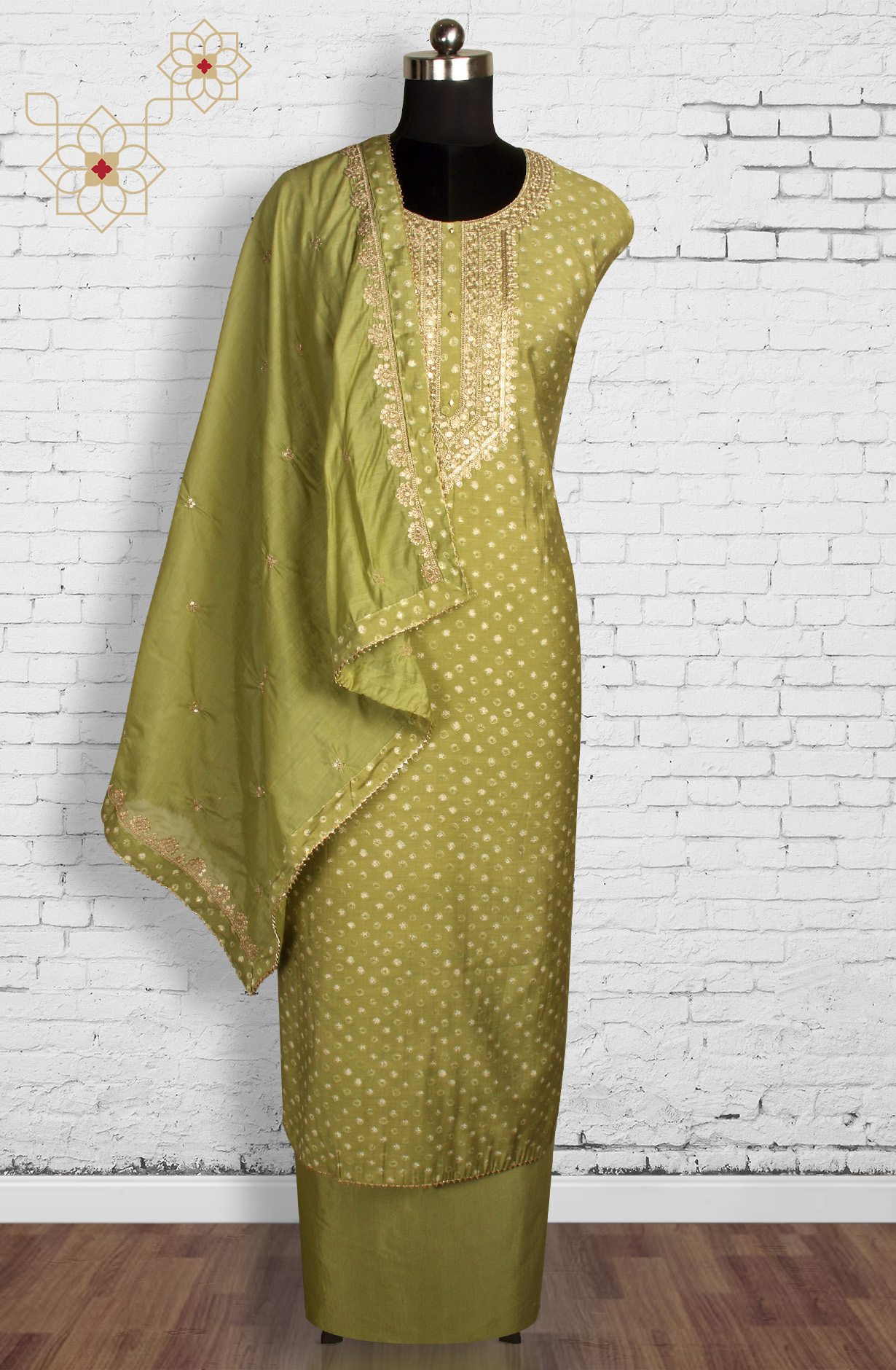Mehndi Green Modal Salwar Suit with Dupatta - 693-BFC16203