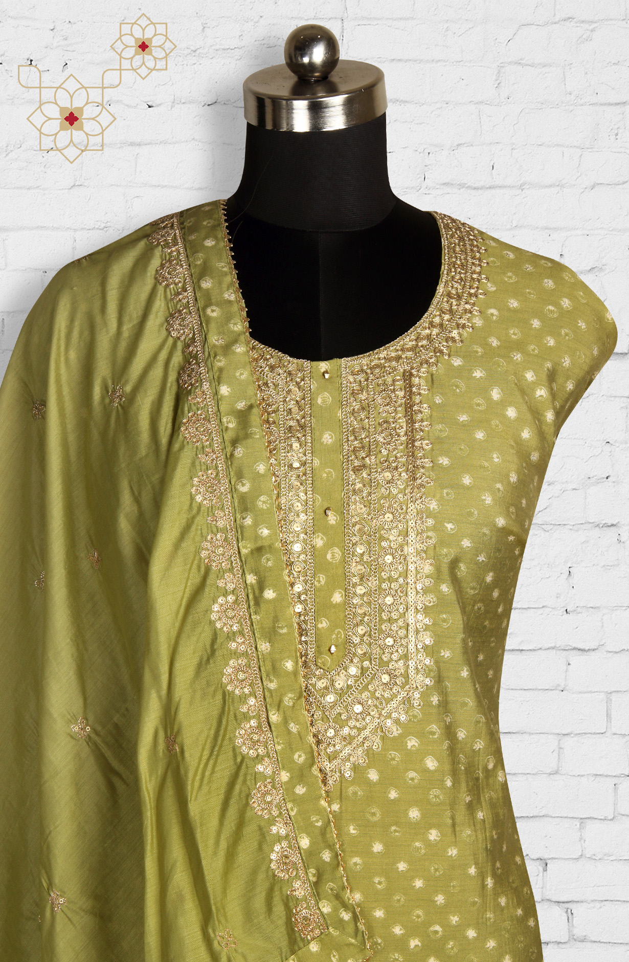 Mehndi Green Modal Salwar Suit with Dupatta - 693-BFC16203