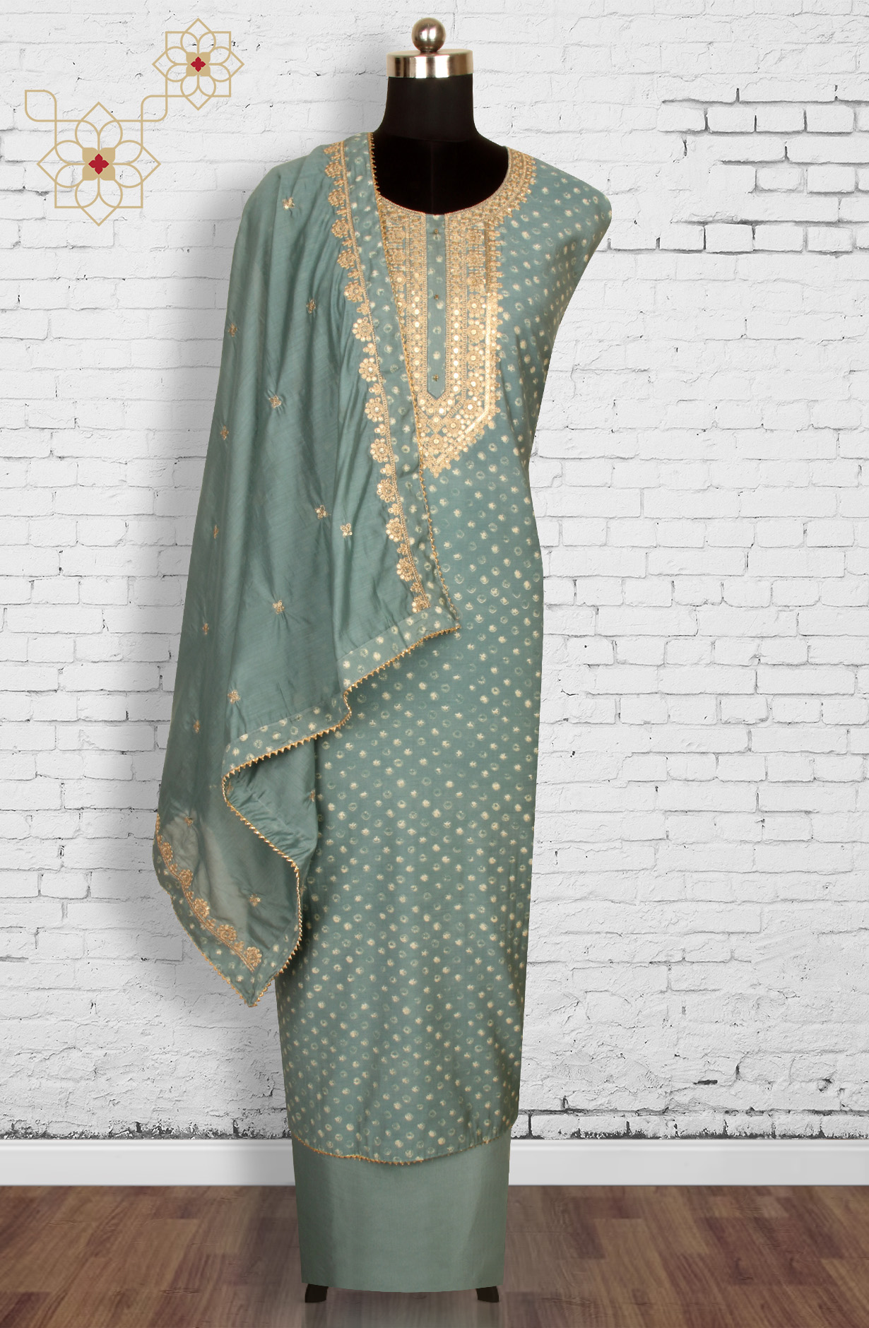 Pastel Green Modal Salwar Suit with Dupatta - 693-BFC16203A