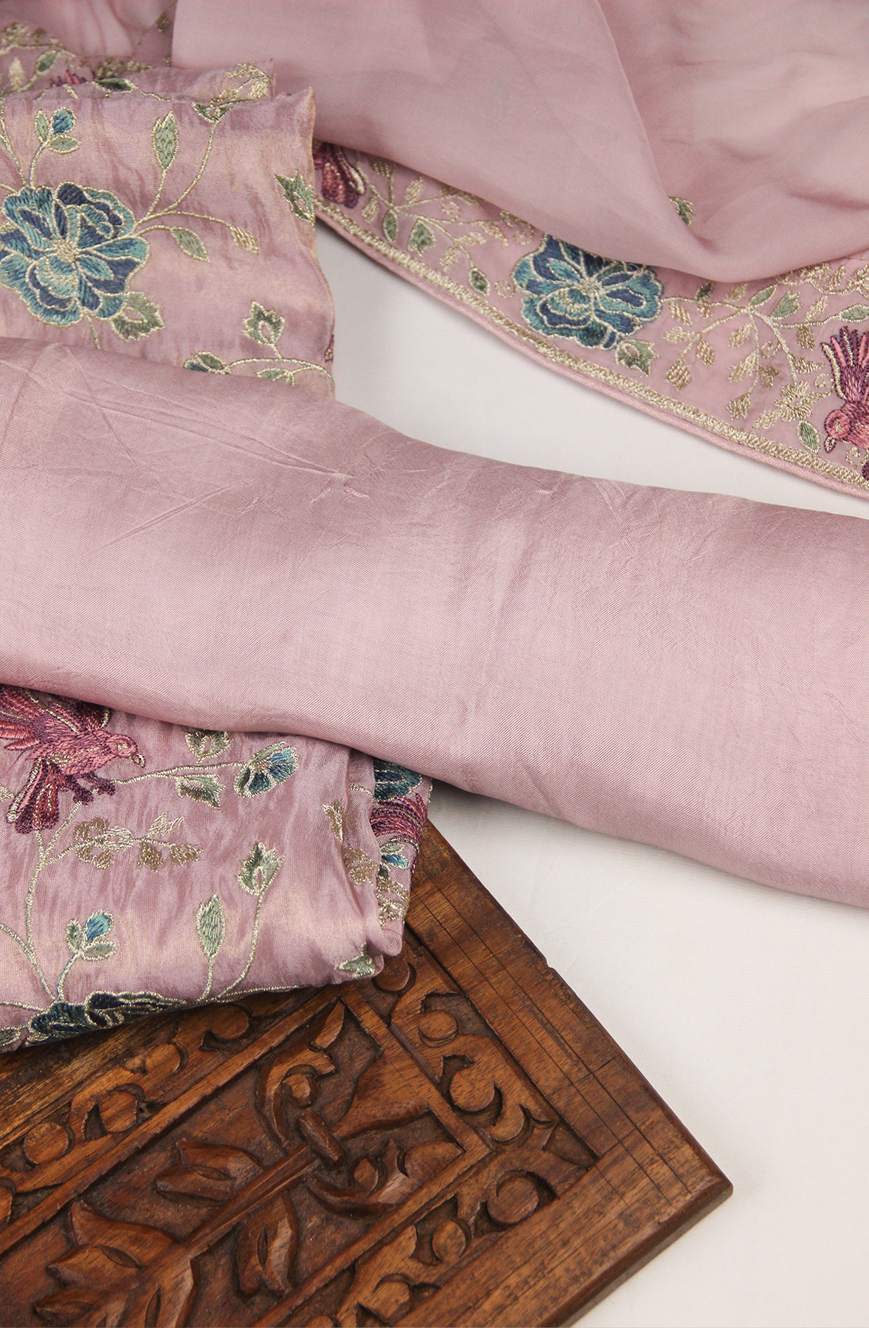 Mauve Silk Suit with Multi Embroidery Work- 693-BGF61058