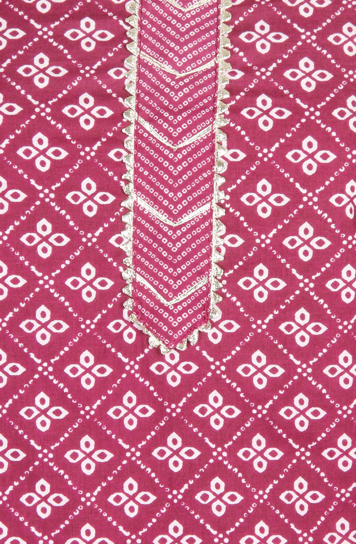 Purple White Cotton Unstitched Salwar Kameez with Chiffon Dupatta - 693-CP10390
