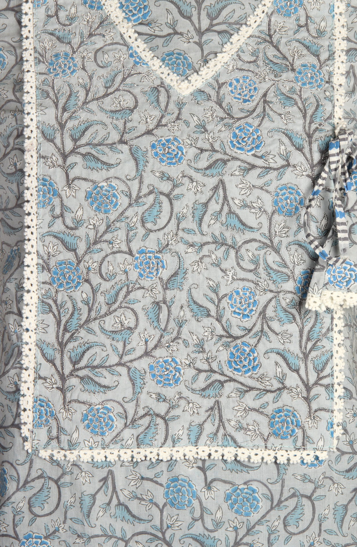 Grey Cotton Printed Unstitched Salwar Suit with Chiffon Dupatta - 693-CP10644