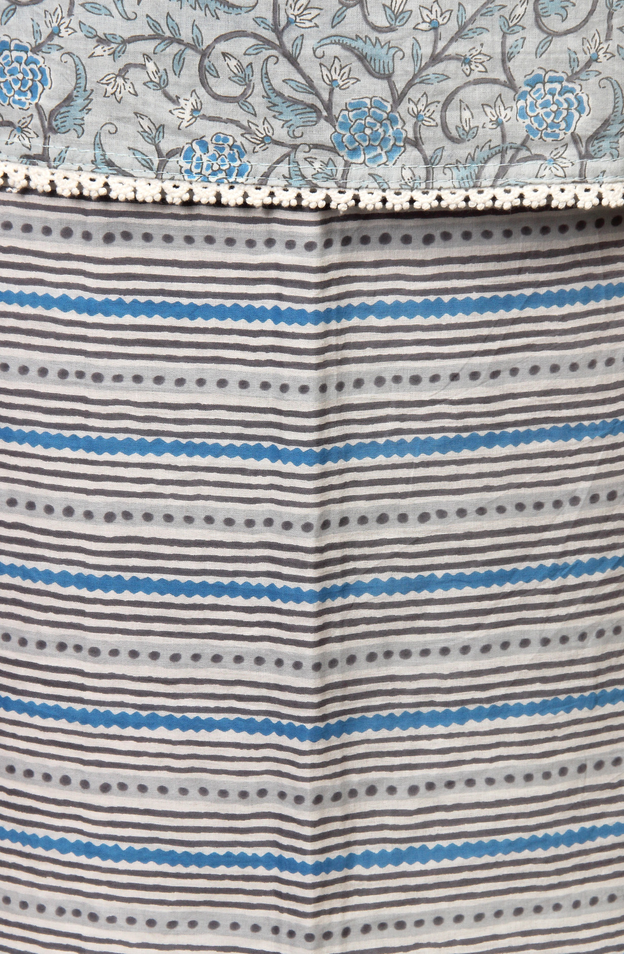 Grey Cotton Printed Unstitched Salwar Suit with Chiffon Dupatta - 693-CP10644