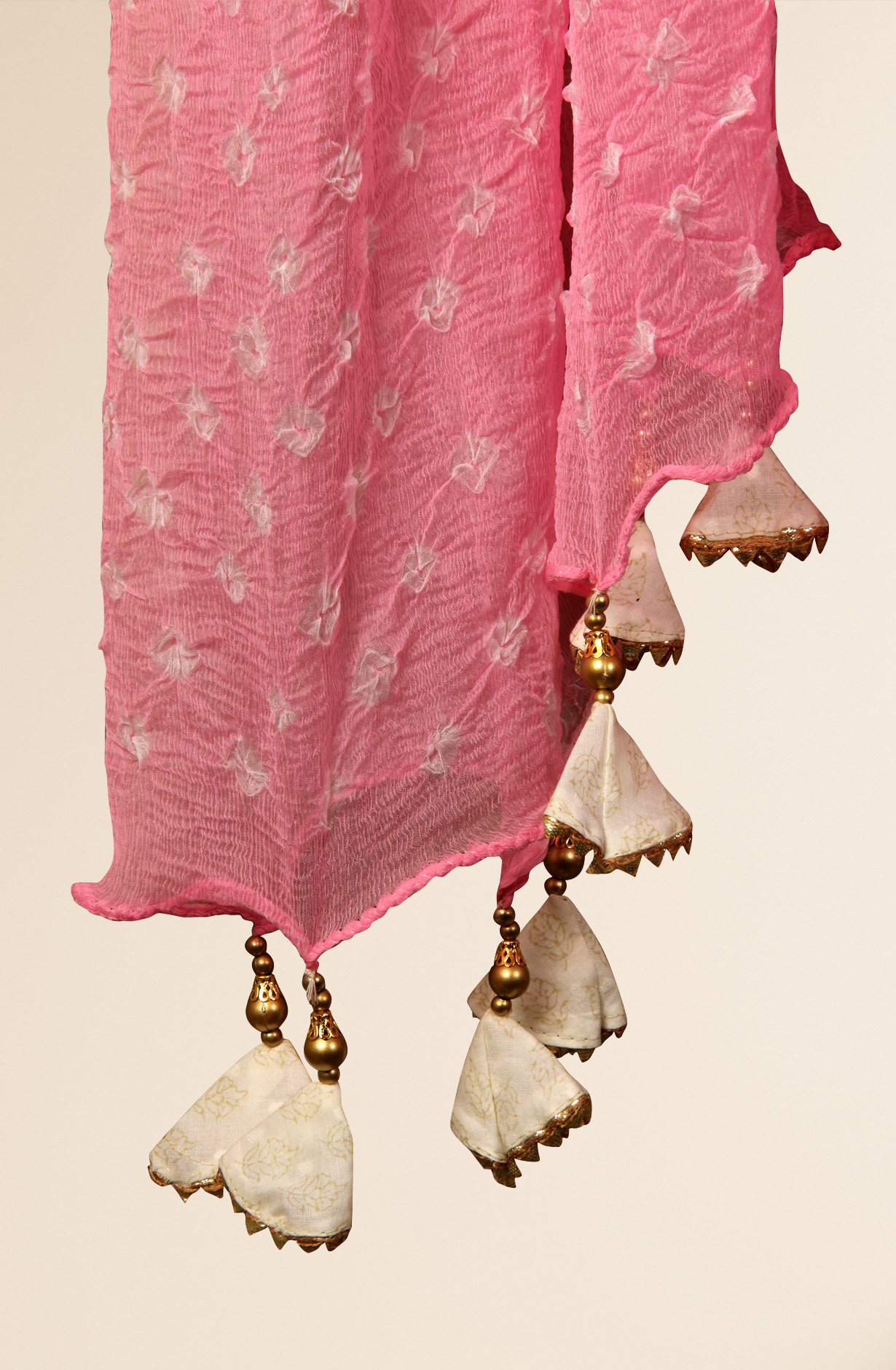 Cream Cotton Printed with Lace Work Salwar Suit with Chiffon Dupatta - 693-JDF2604