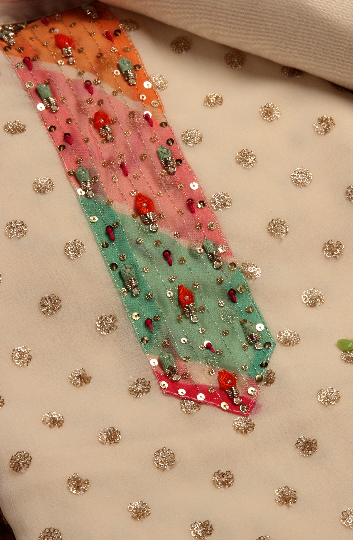 Cream Designer Georgette Salwar Kameez with Chiffon Dupatta - 693-JDF2646