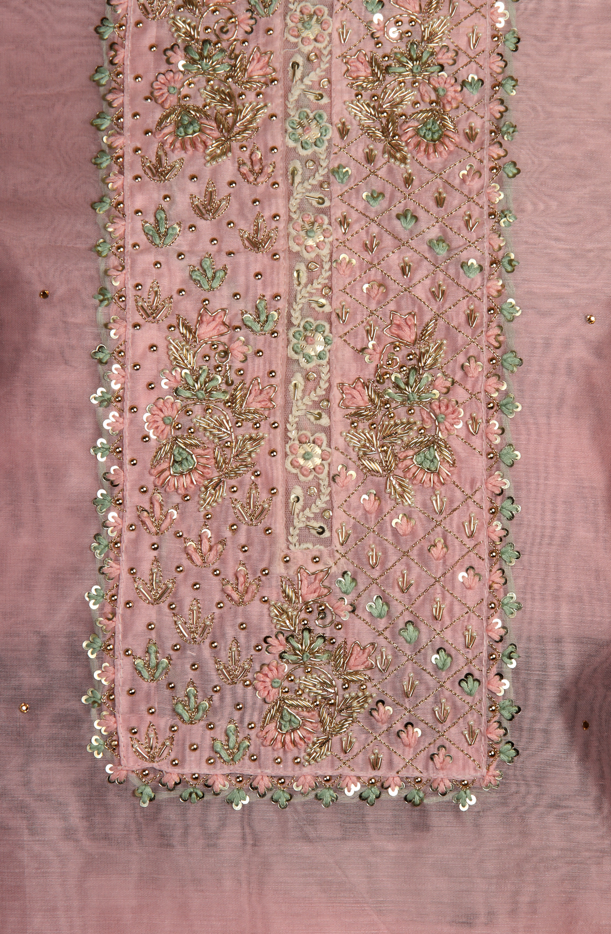 Baby Pink Chanderi Designer Salwar Suit with Chiffon Dupatta - 693-JDF2648