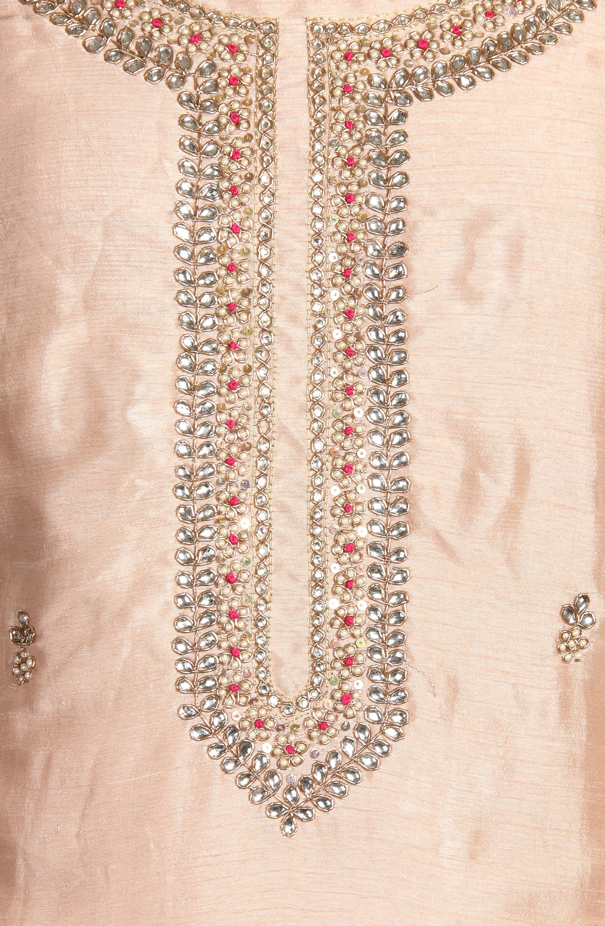 Peach Designer Chanderi Silk Salwar Kameez with Banarasi Dupatta - 693-JFJ326