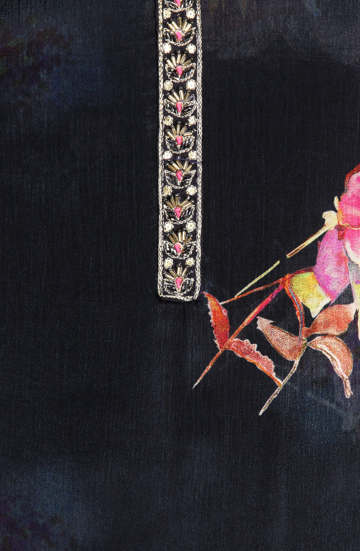 Dark Blue Chinon Digital Printed Suit-sets with Chiffon Dupatta - 693-JFJ444A