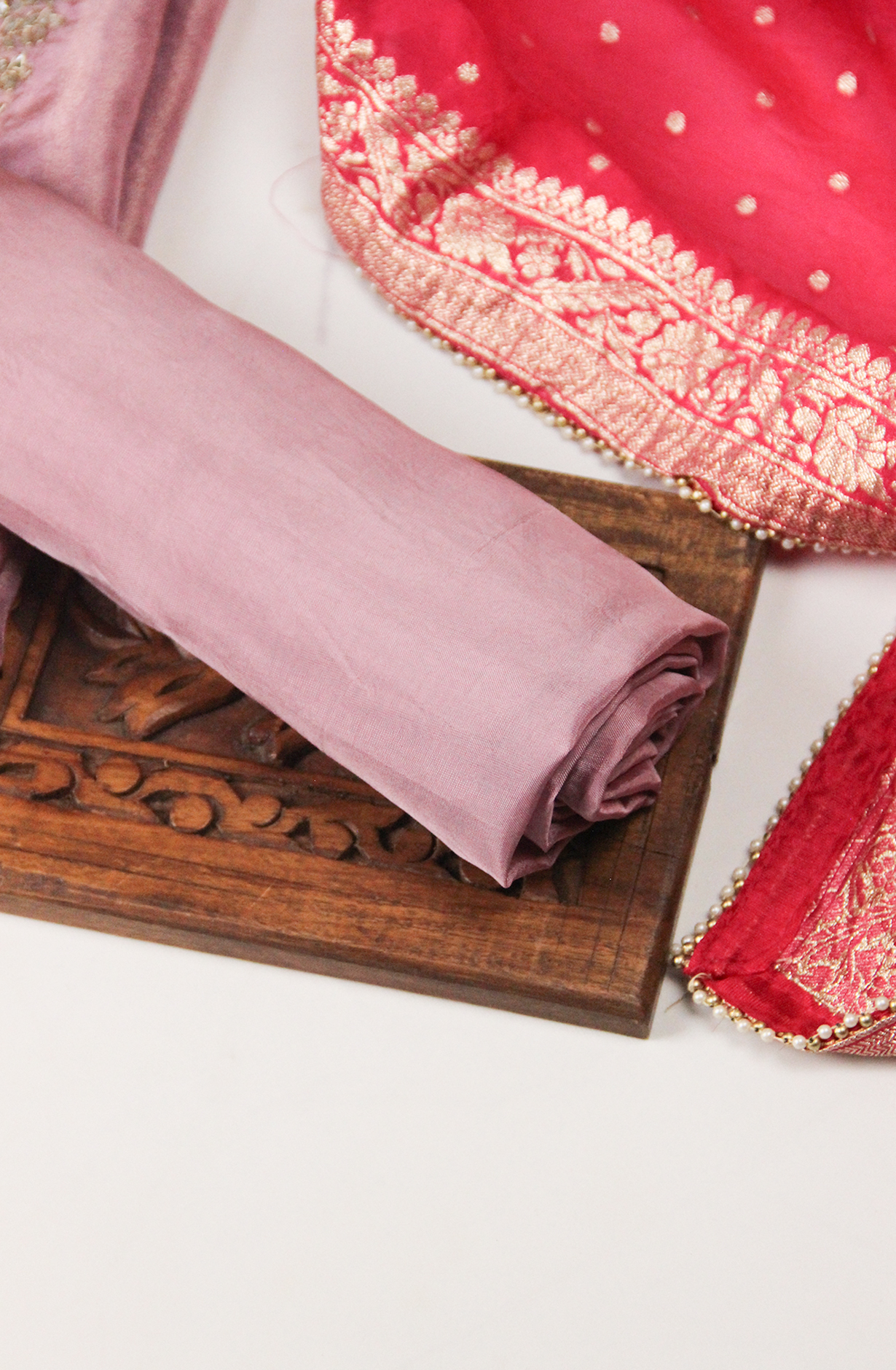 Purple Silk Unstitched Salwaar Kameez with Dupatta- 693-JFJ803