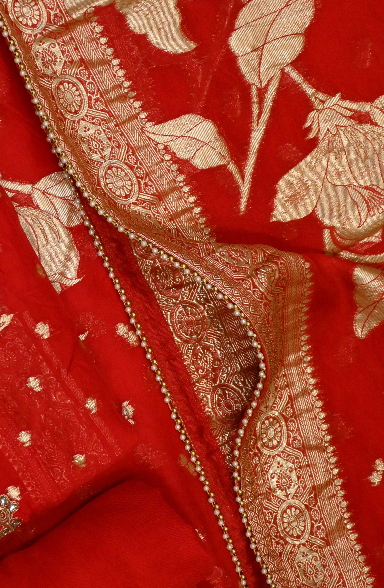 Red Organza Banarsi Suit Set with Beautiful Dupatta - 693-JFJ971
