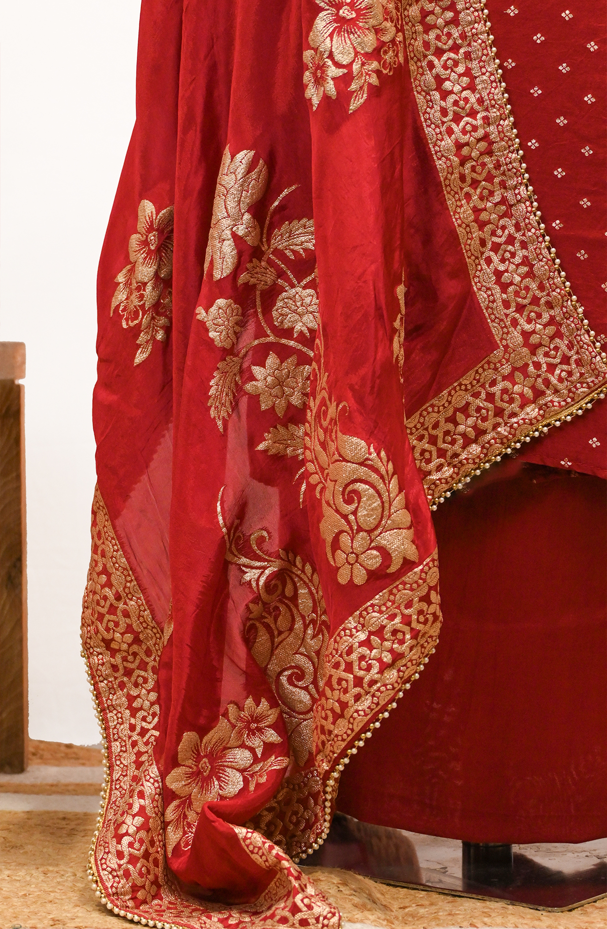 Maroon Banarsi Suit Set with Banarsi Dupatta - 693-JFJ985