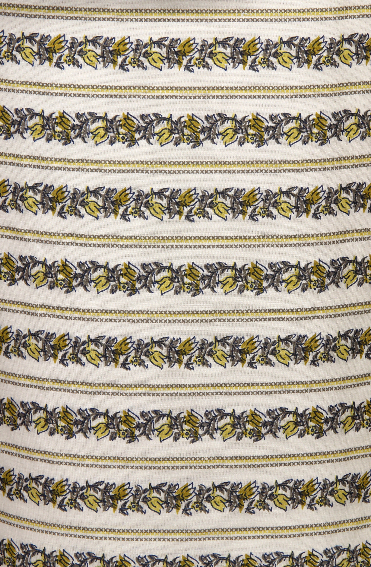 Cream and Green Cotton Printed Salwar Suit with Chiffon Dupatta - 693-MCJ37087