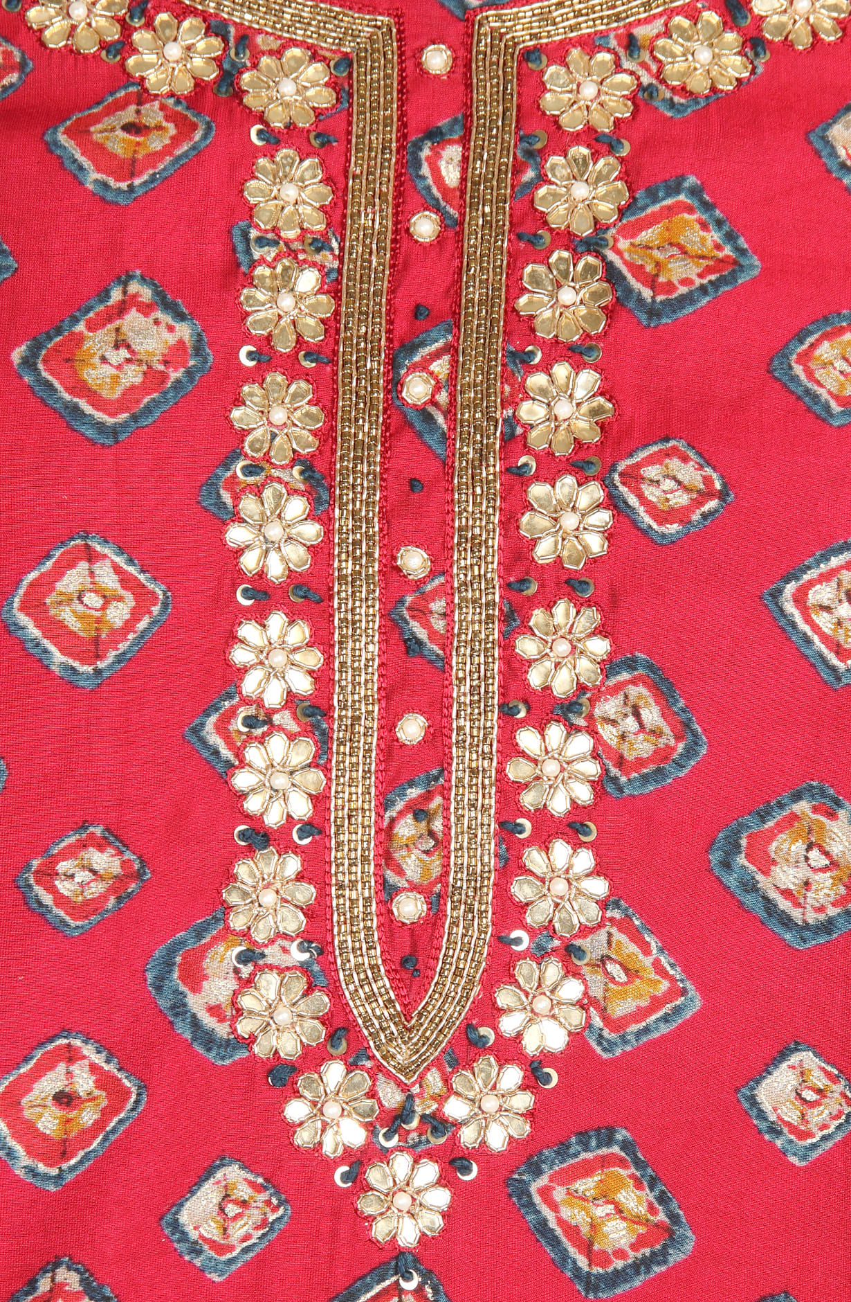 Rose Red Modal Silk Unstitched Suit with Chiffon Dupatta - 693-MSC22304